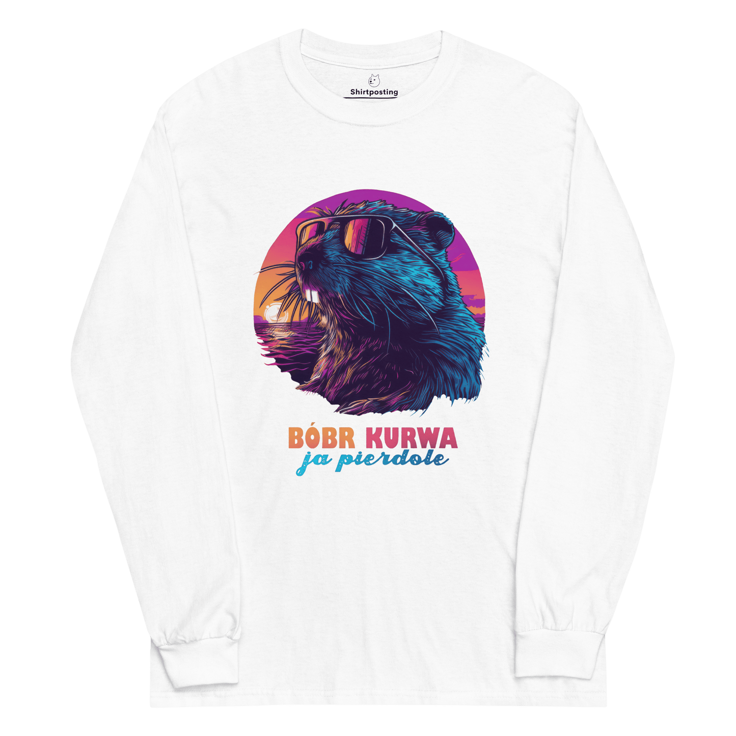 Bober Kurwa Long Sleeve T-Shirt Meme - White | Shirtposting