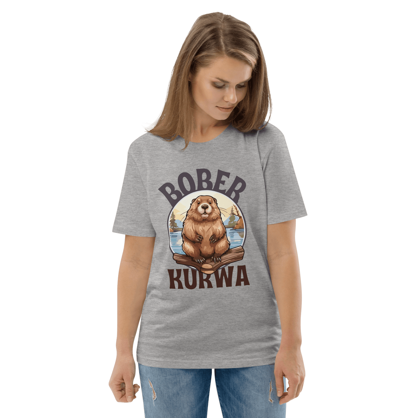Bober Kurwa Premium Organic T-Shirt Meme - Dark Heather Grey | Shirtposting