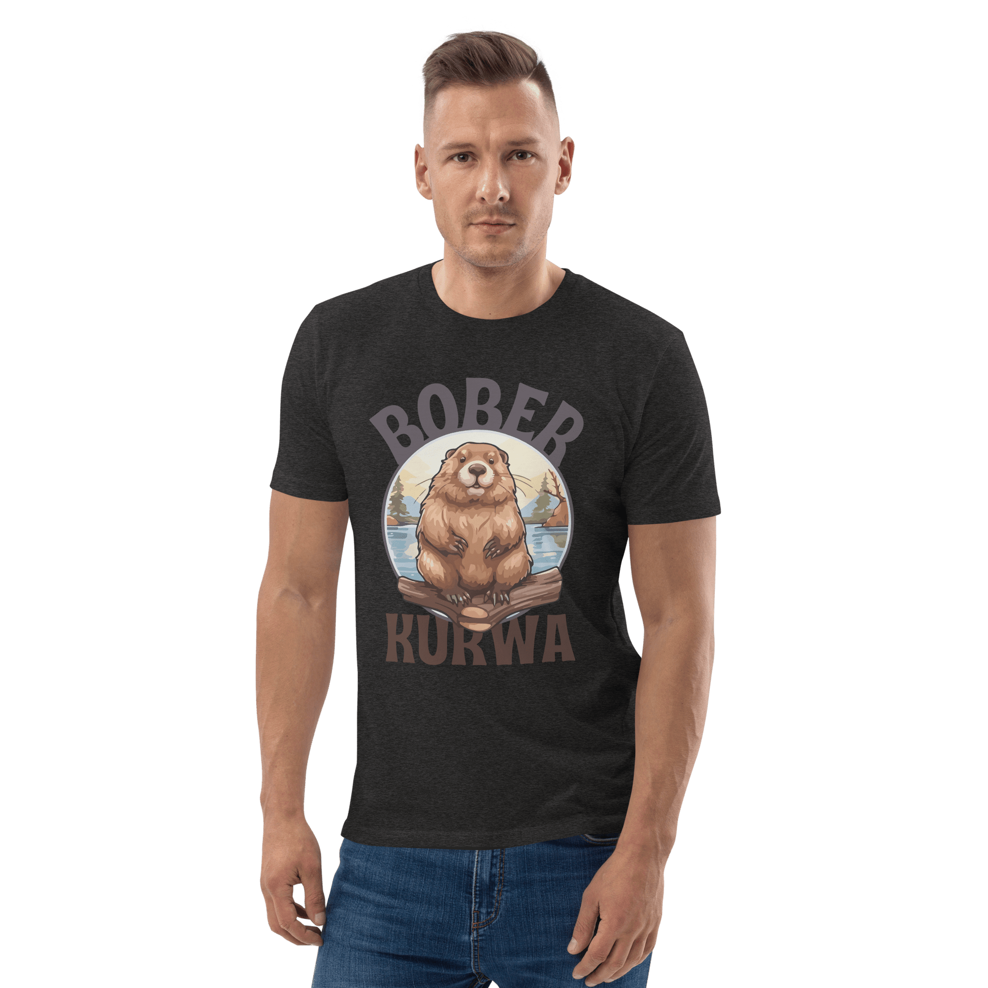 Bober Kurwa Premium Organic T-Shirt Meme - Dark Heather Grey | Shirtposting