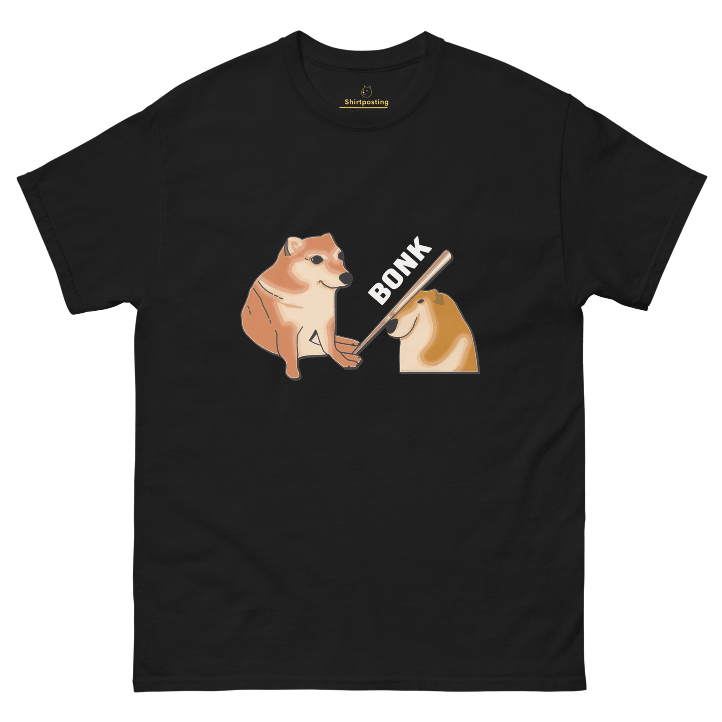Bonk Classic T-Shirt Meme - Black | Shirtposting