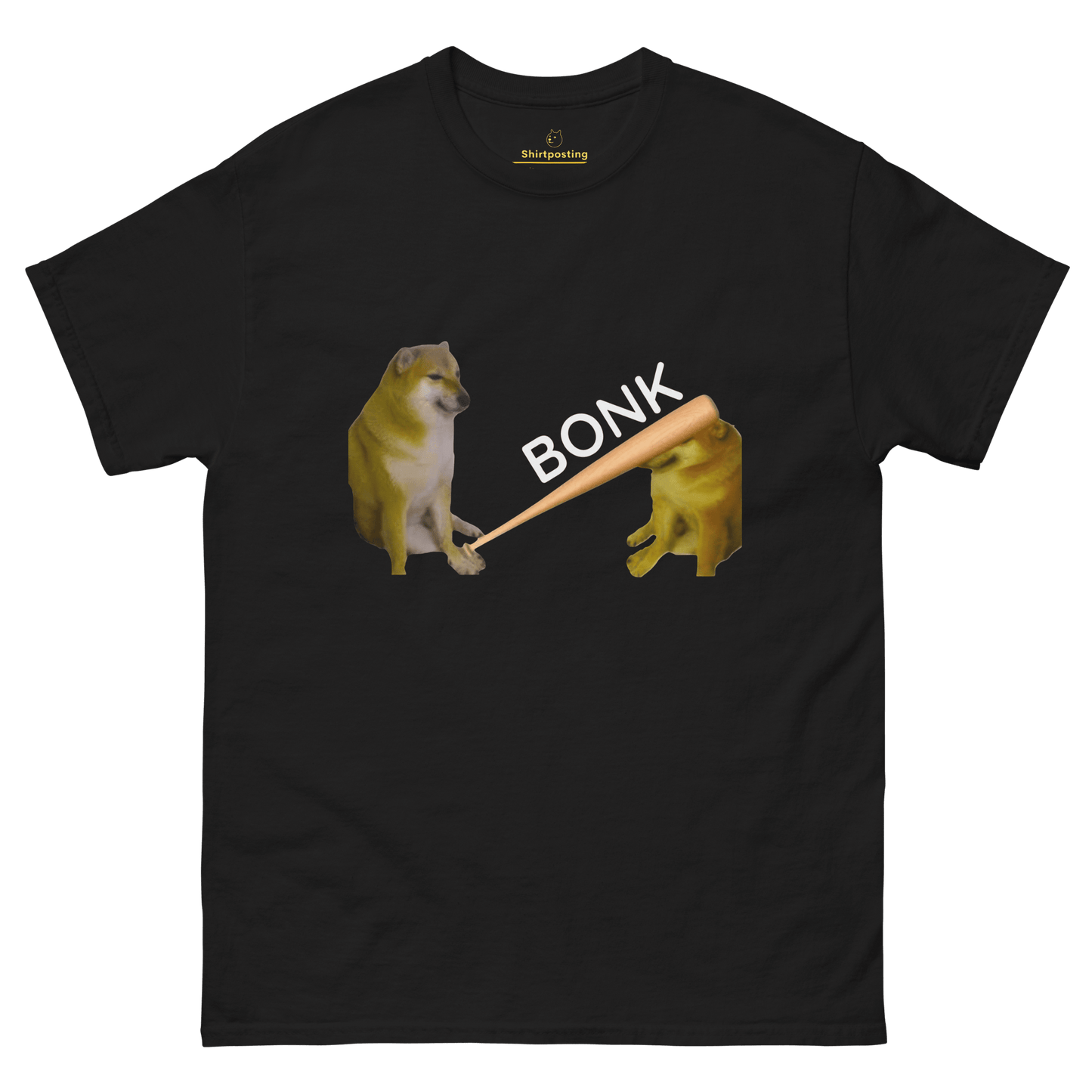 Bonk Classic T-Shirt Meme - Black | Shirtposting