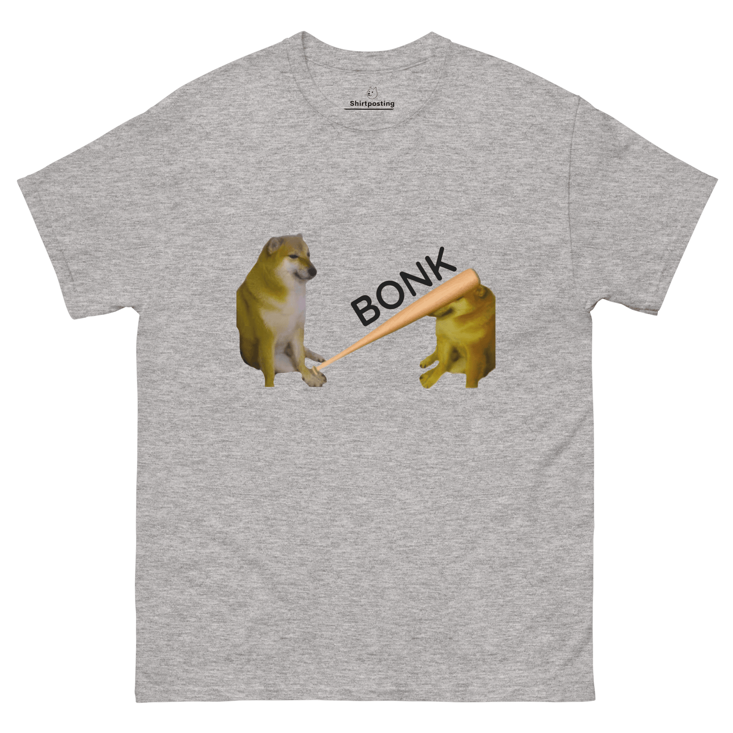 Bonk Classic T-Shirt Meme - Sport Grey | Shirtposting