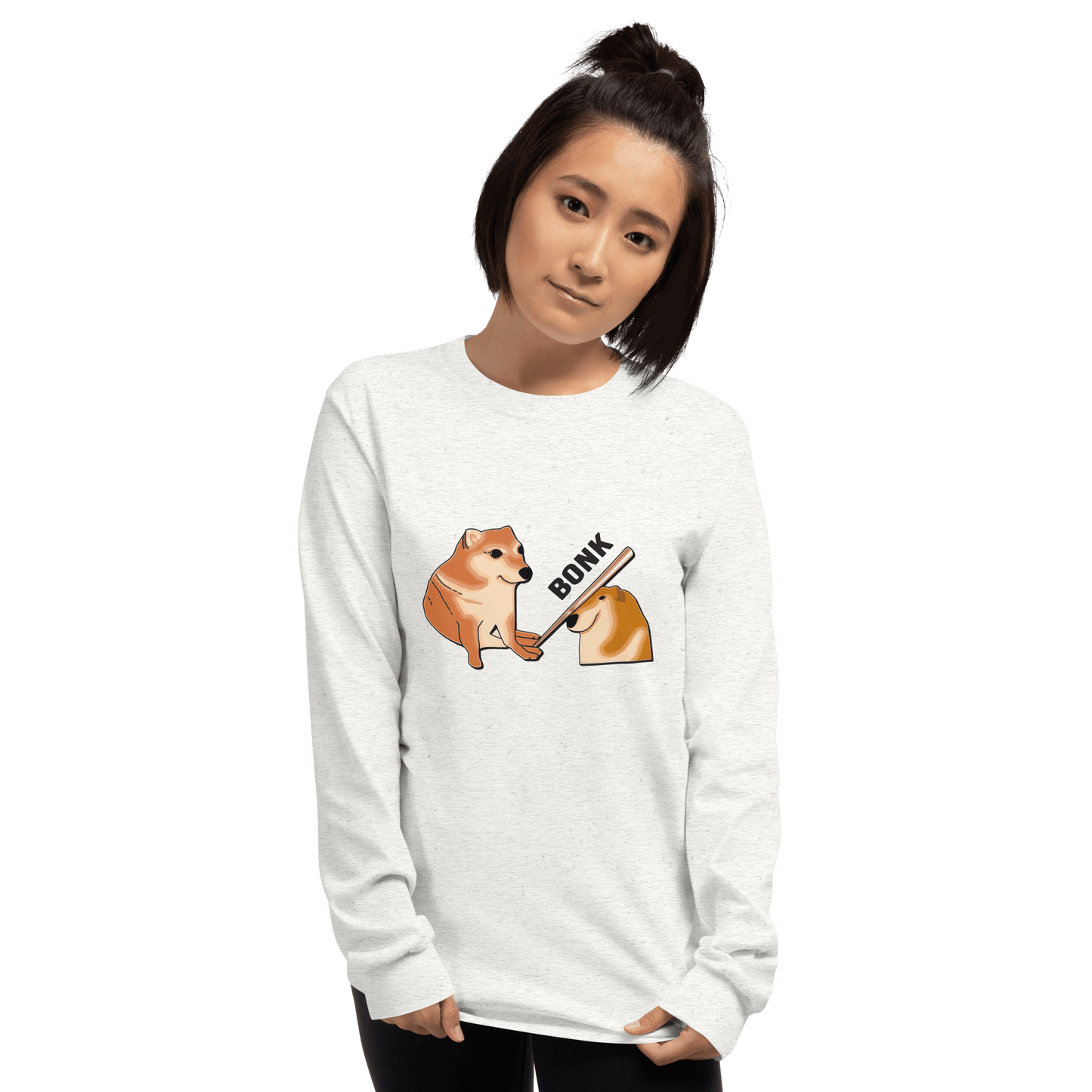 Bonk Long Sleeve T-Shirt Meme - Ash | Shirtposting