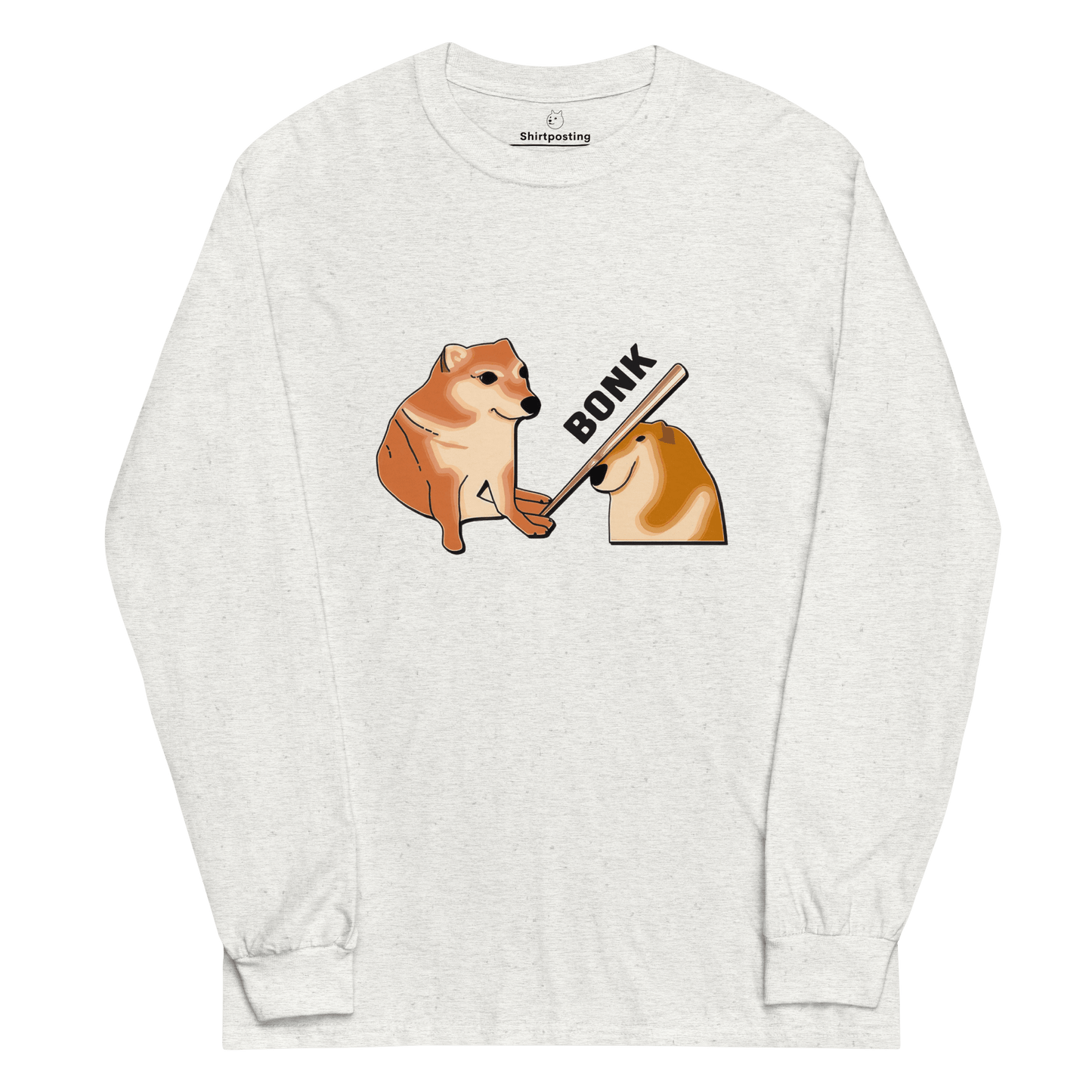 Bonk Long Sleeve T-Shirt Meme - Ash | Shirtposting