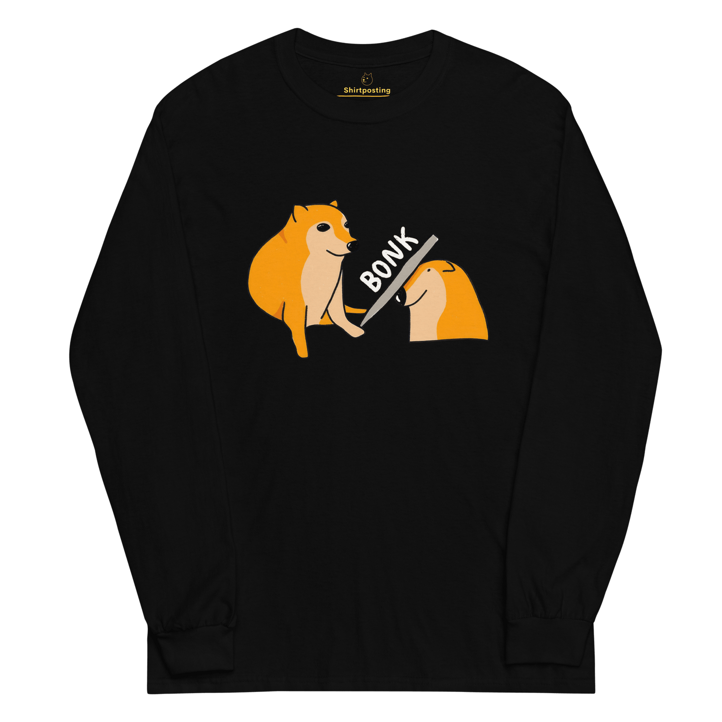Bonk Long Sleeve T-Shirt Meme - Black | Shirtposting
