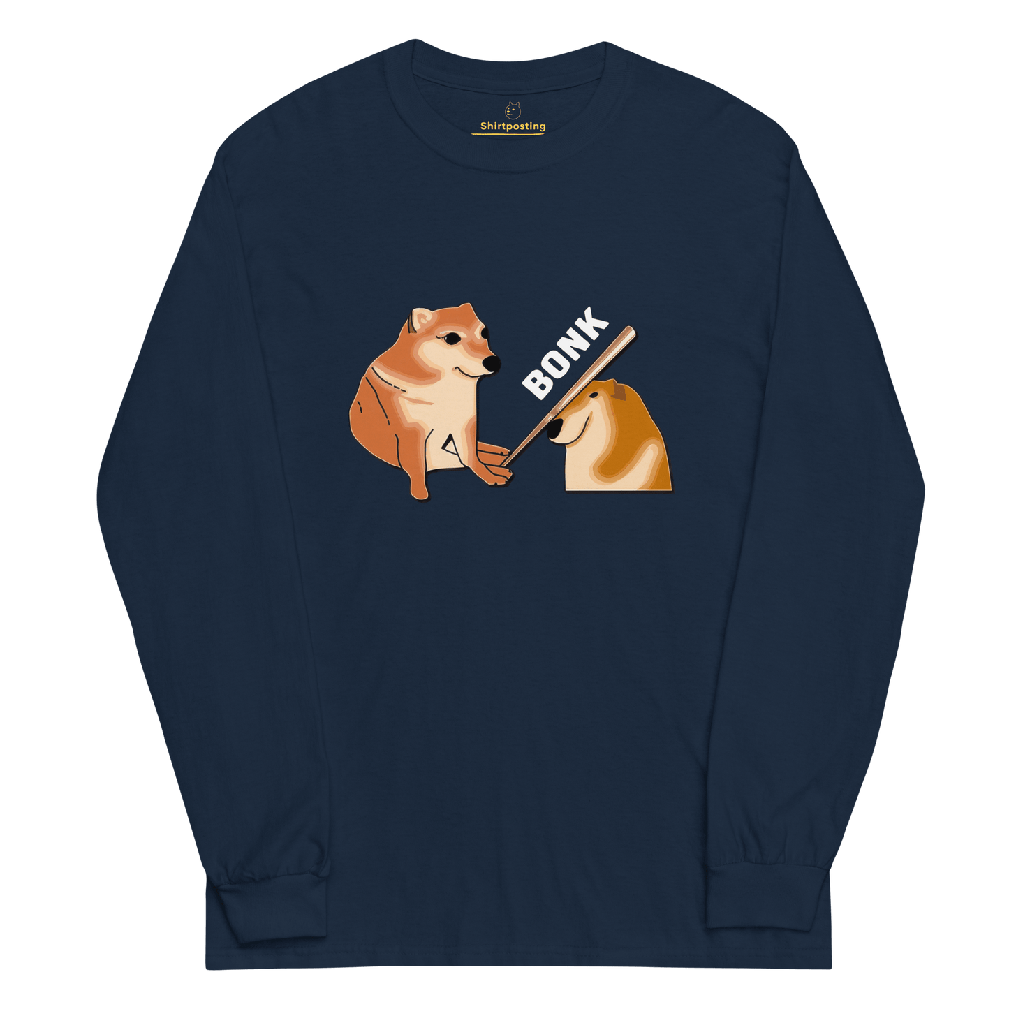 Bonk Long Sleeve T-Shirt Meme - Navy | Shirtposting