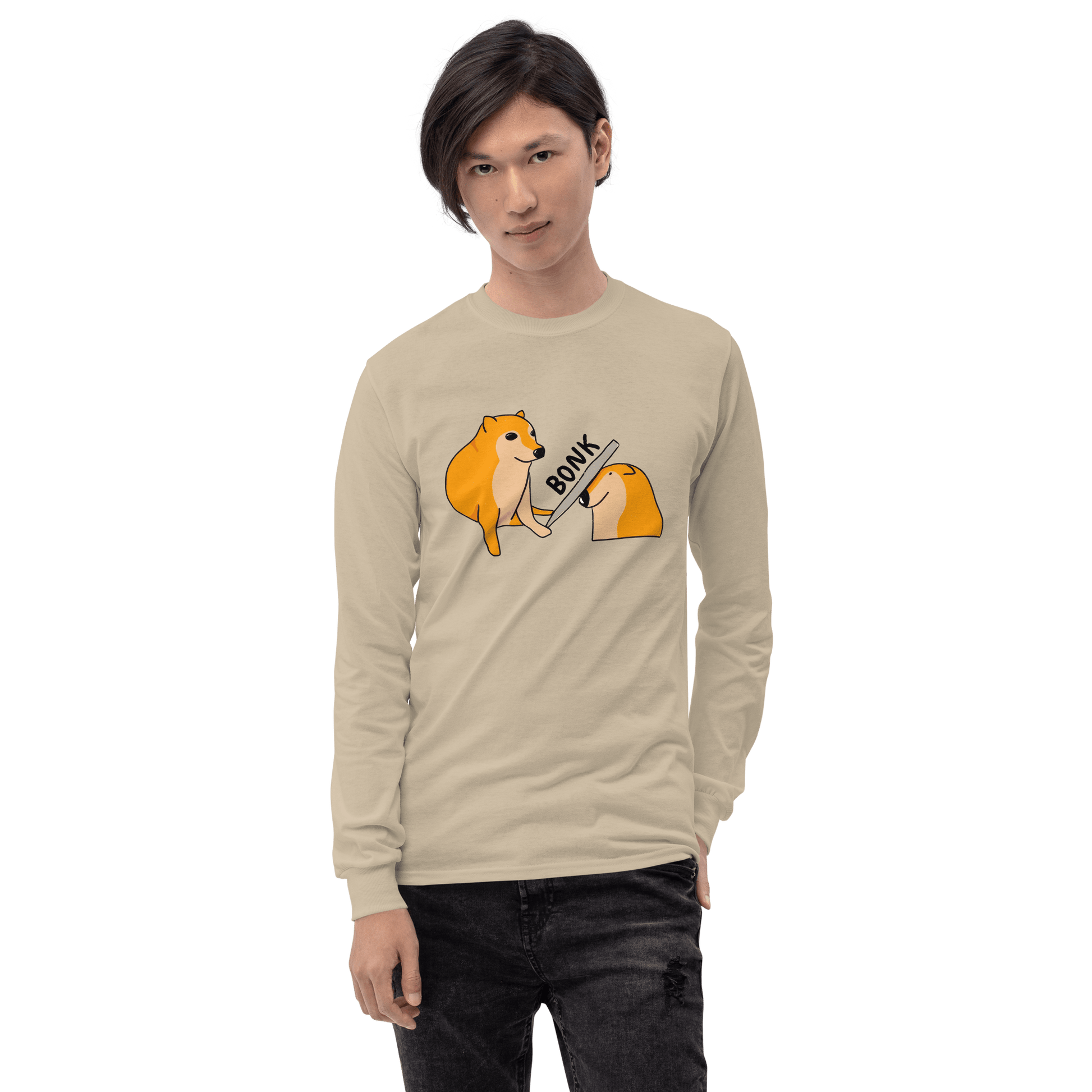 Bonk Long Sleeve T-Shirt Meme - Sand | Shirtposting