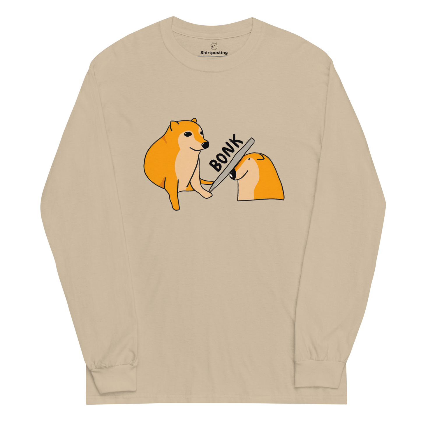 Bonk Long Sleeve T-Shirt Meme - Sand | Shirtposting