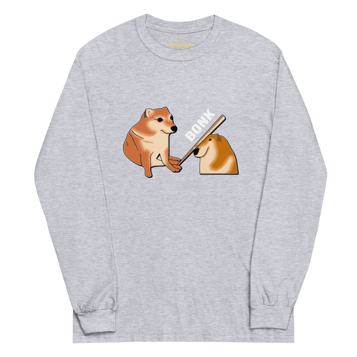 Bonk Long Sleeve T-Shirt Meme - Sport Grey | Shirtposting