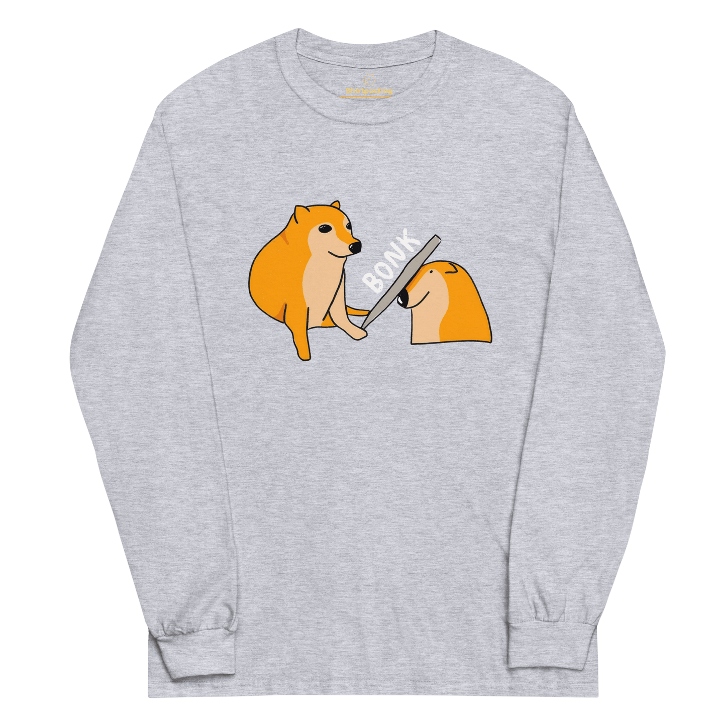Bonk Long Sleeve T-Shirt Meme - Sport Grey | Shirtposting