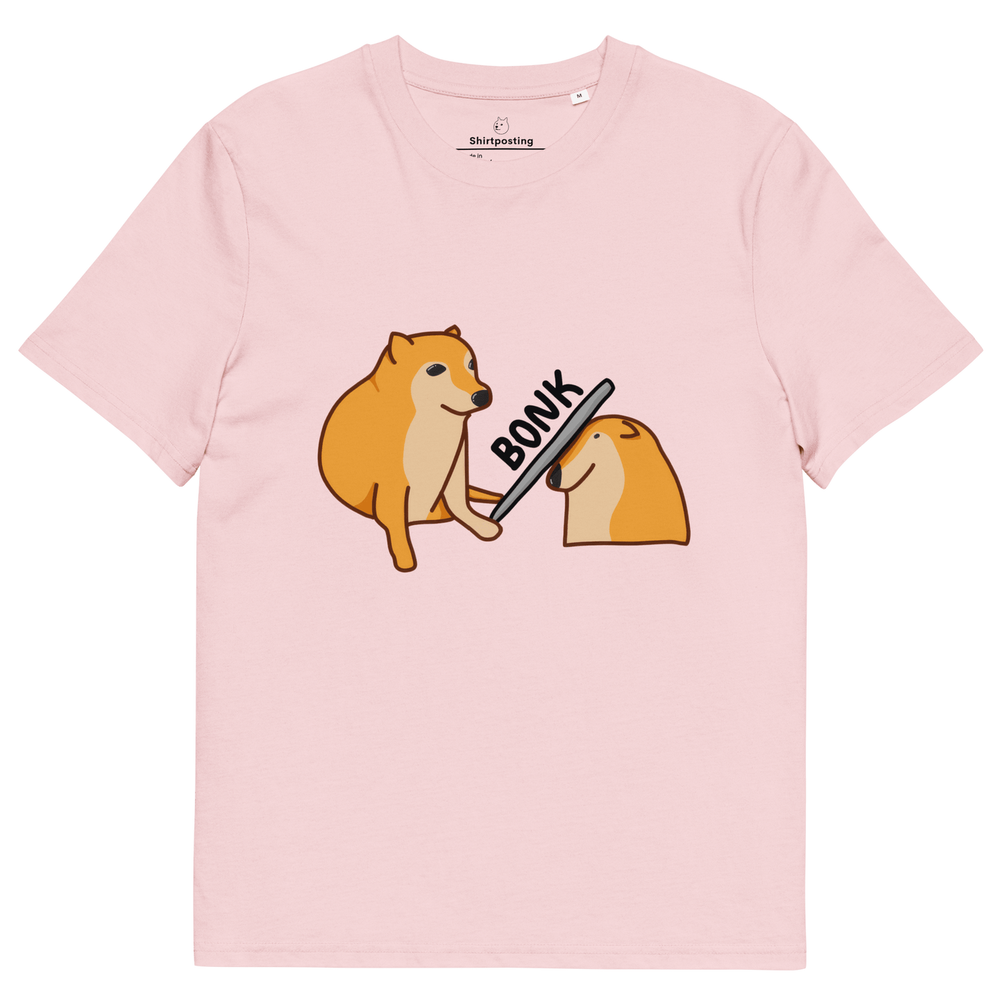 Bonk Premium Organic T-Shirt Meme - Cotton Pink | Shirtposting