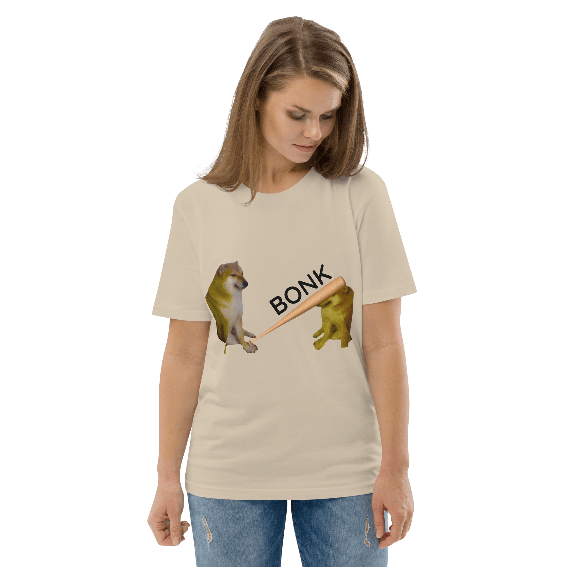 Bonk Premium Organic T-Shirt Meme - Cotton Pink | Shirtposting