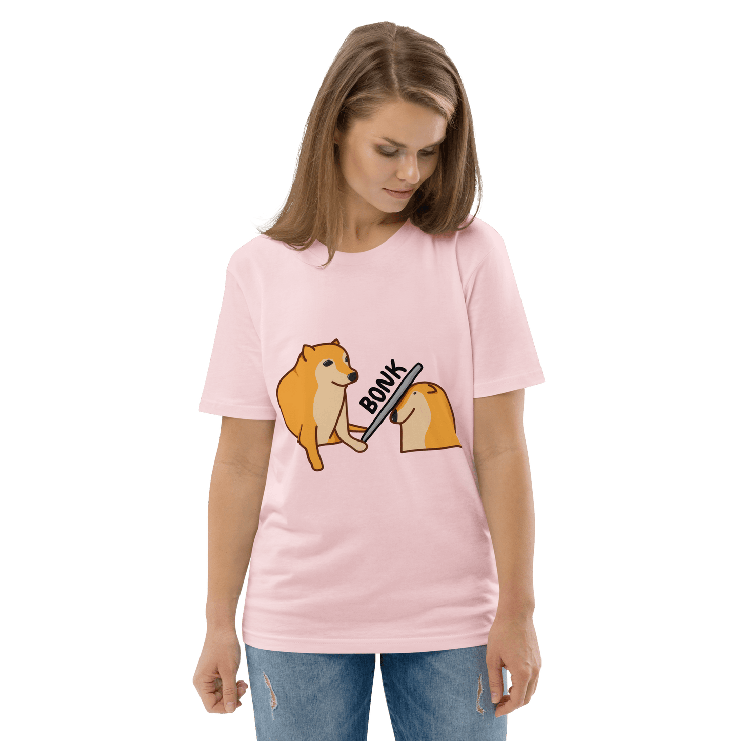 Bonk Premium Organic T-Shirt Meme - Cotton Pink | Shirtposting