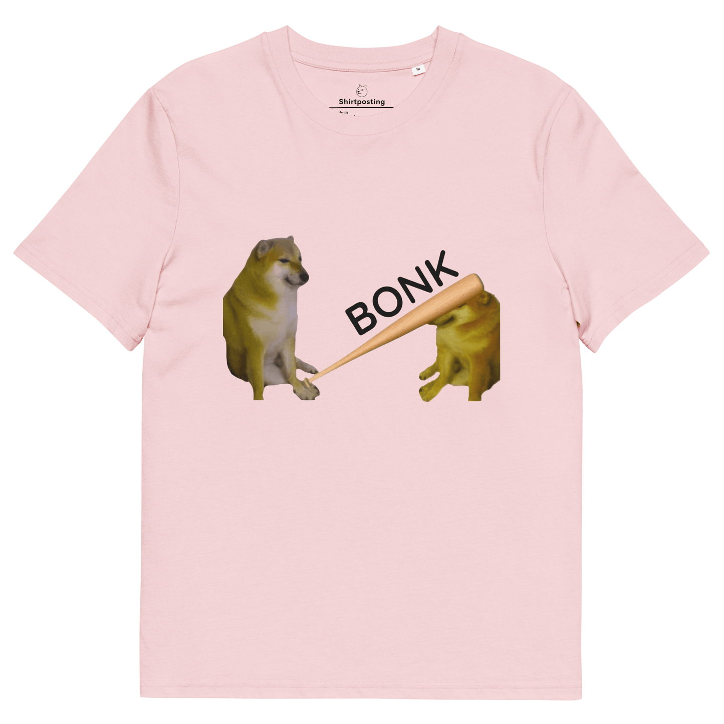 Bonk Premium Organic T-Shirt Meme - Cotton Pink | Shirtposting