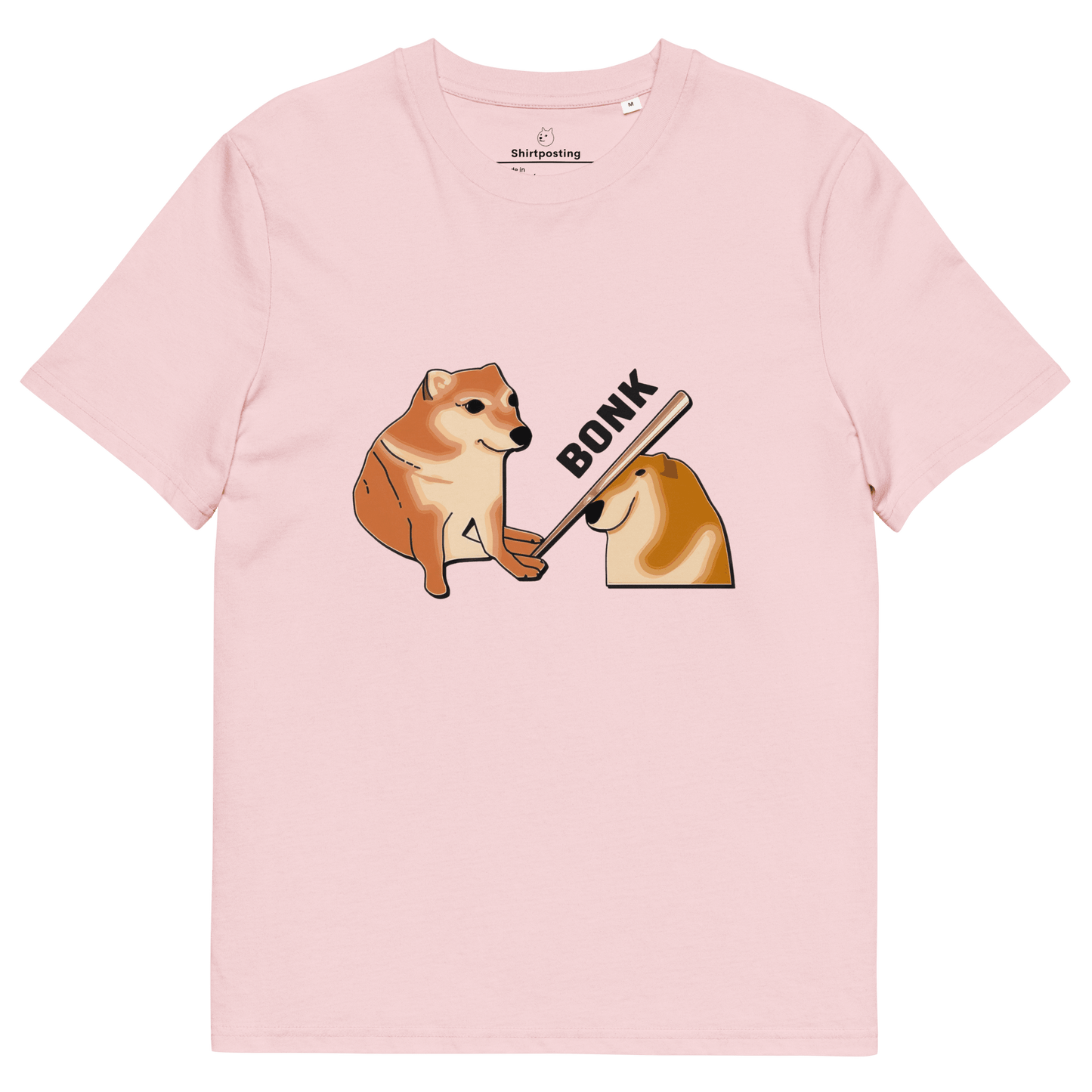 Bonk Premium Organic T-Shirt Meme - Cotton Pink | Shirtposting
