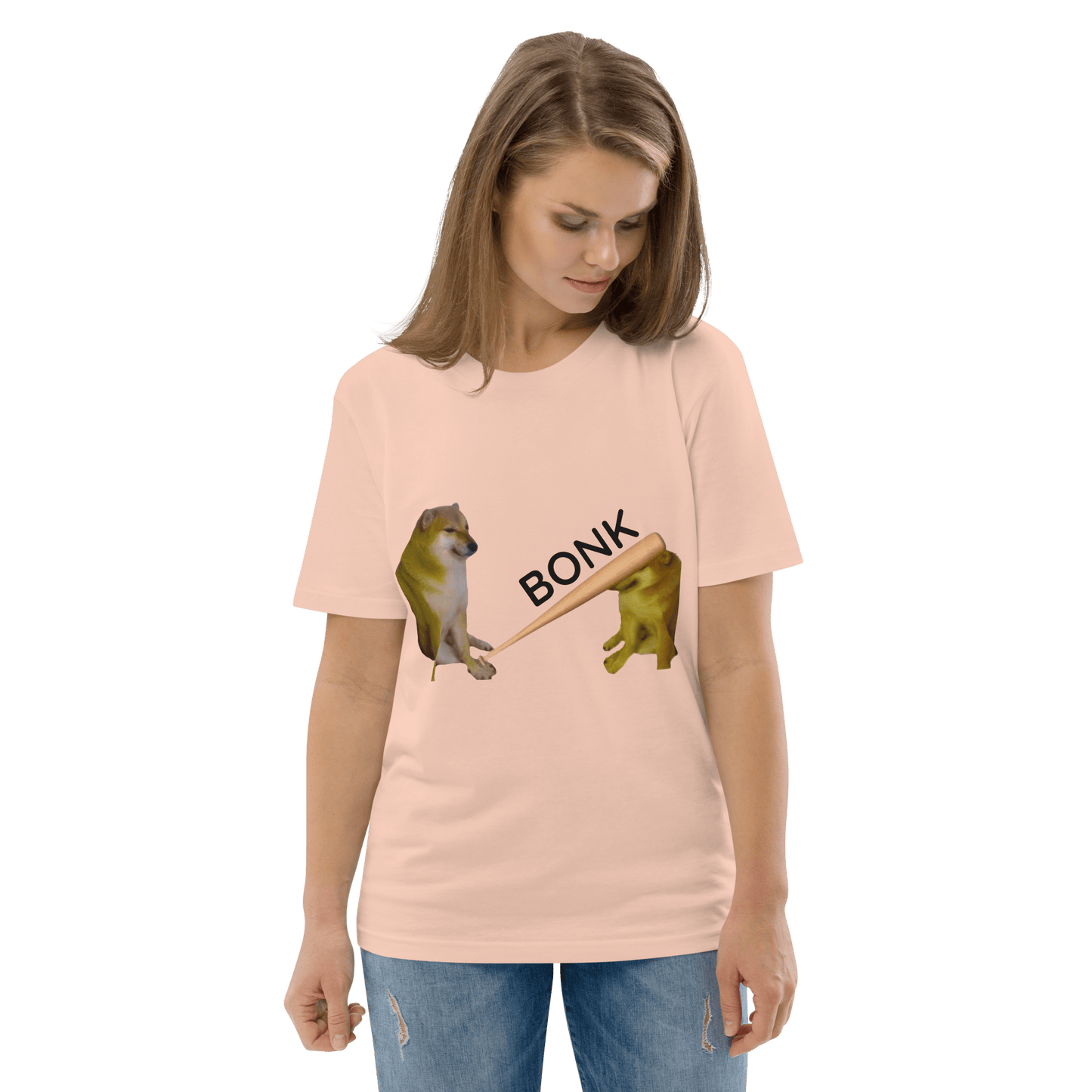 Bonk Premium Organic T-Shirt Meme - Cotton Pink | Shirtposting