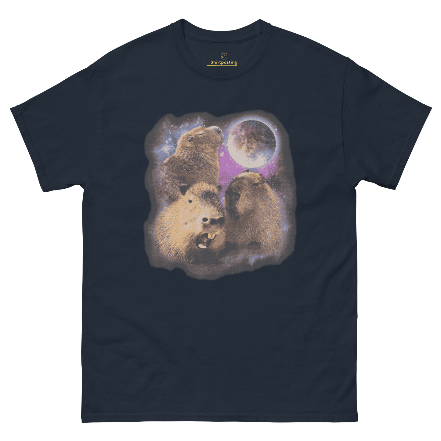 Capybara Classic T-Shirt Meme - Navy | Shirtposting