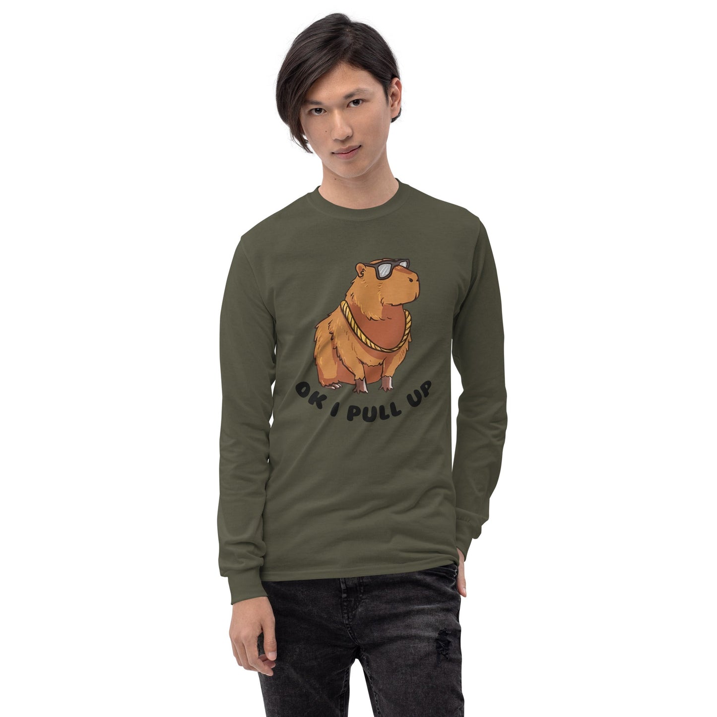 Capybara Long Sleeve T-Shirt Meme - Ash | Shirtposting