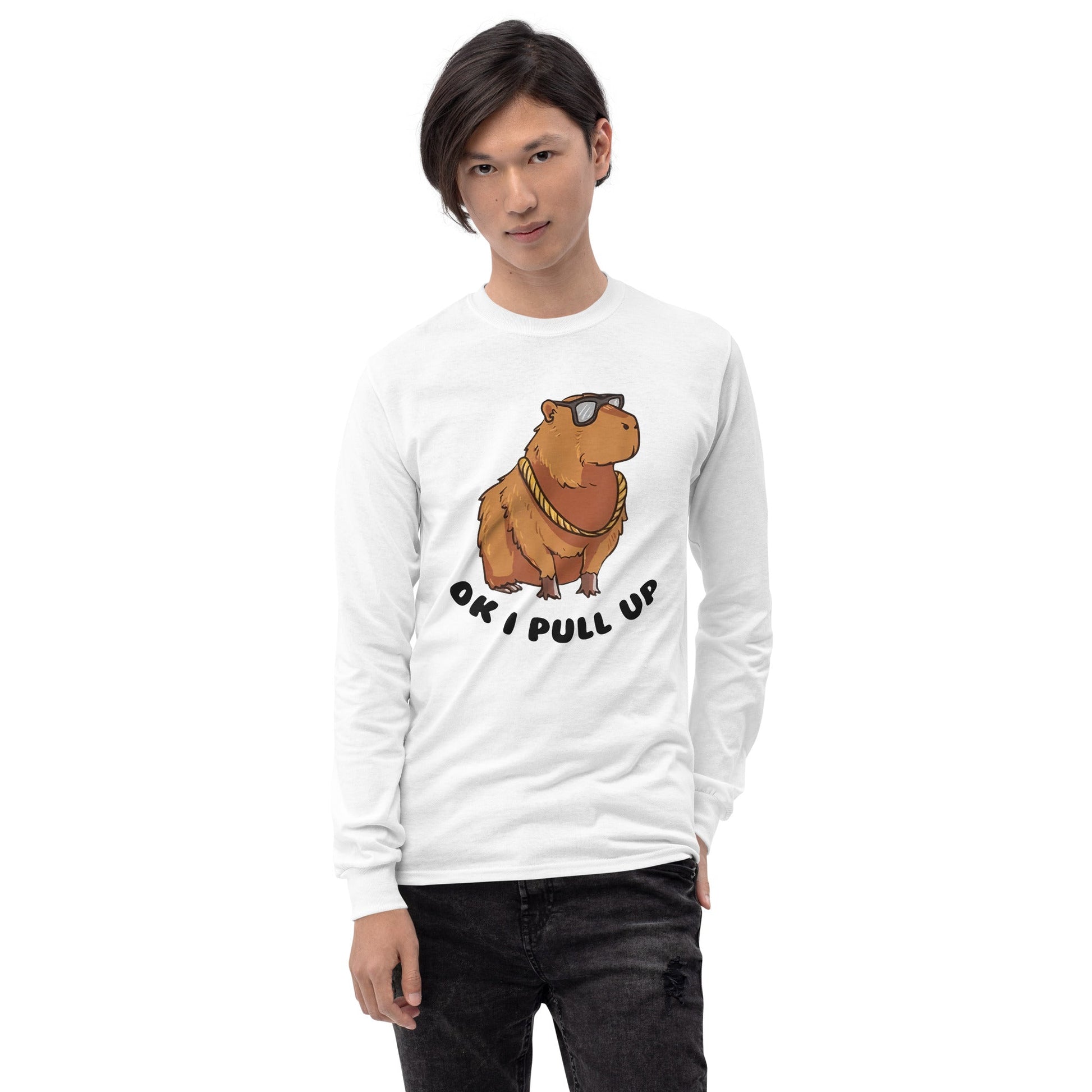 Capybara Long Sleeve T-Shirt Meme - Ash | Shirtposting