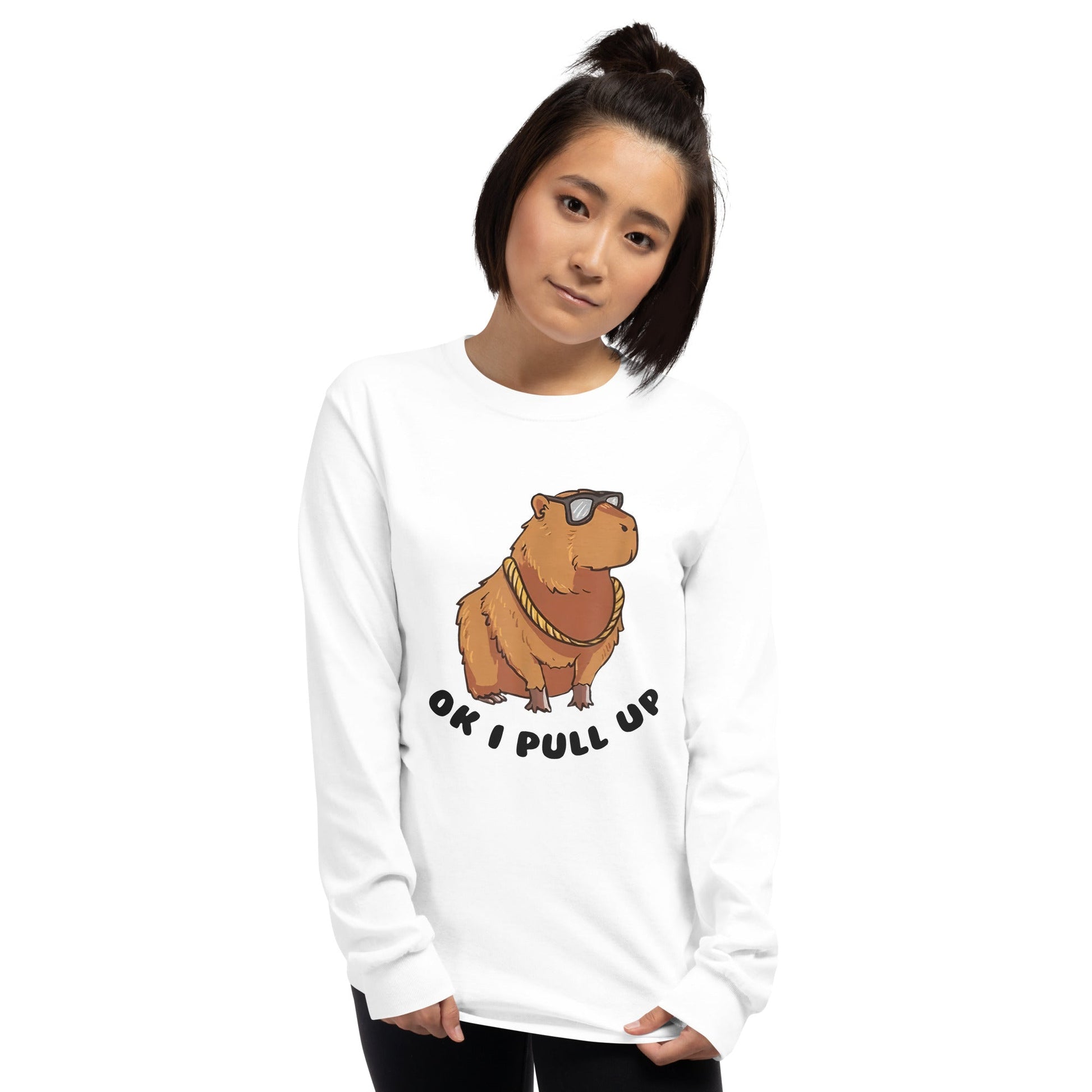 Capybara Long Sleeve T-Shirt Meme - Ash | Shirtposting