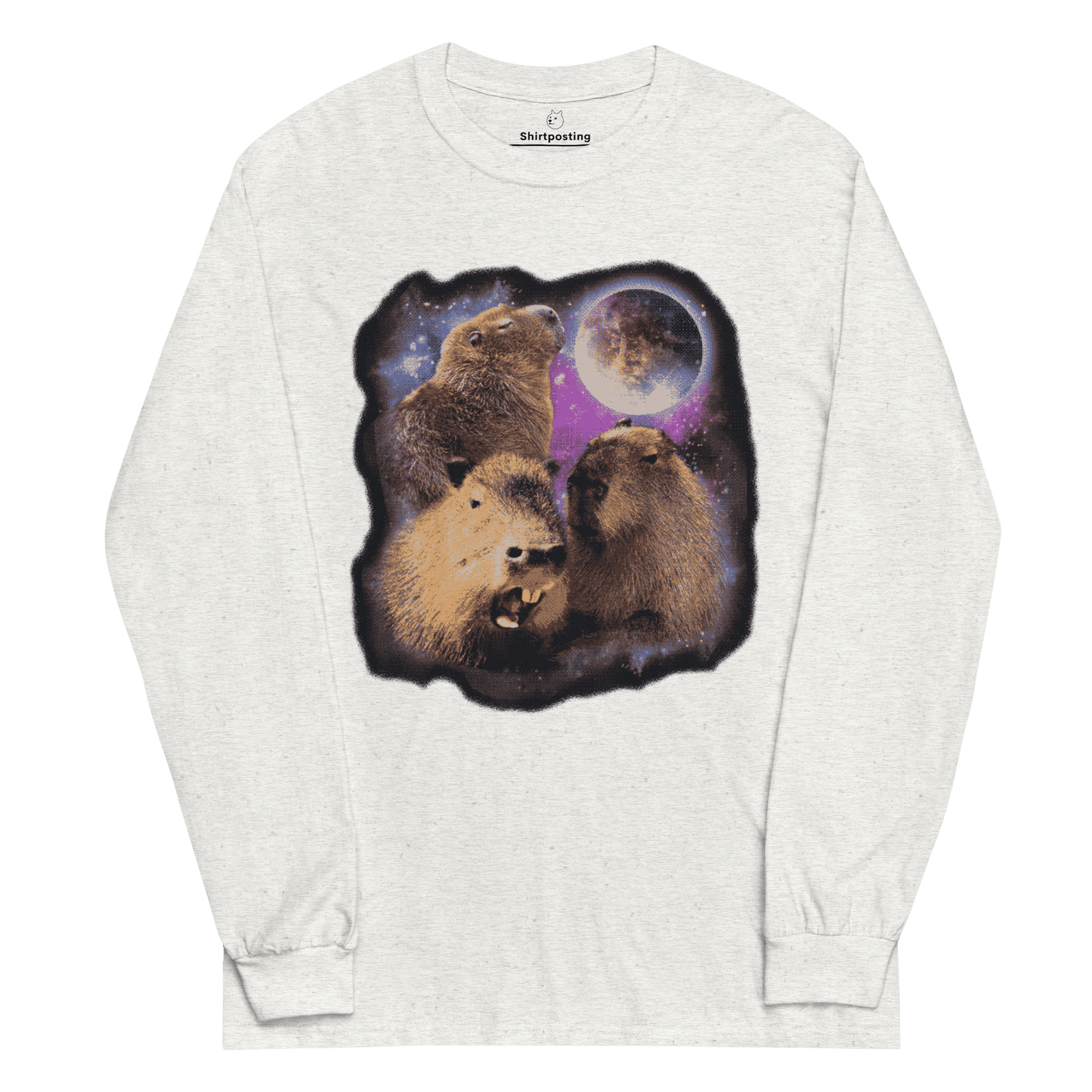 Capybara Long Sleeve T-Shirt Meme - Ash | Shirtposting