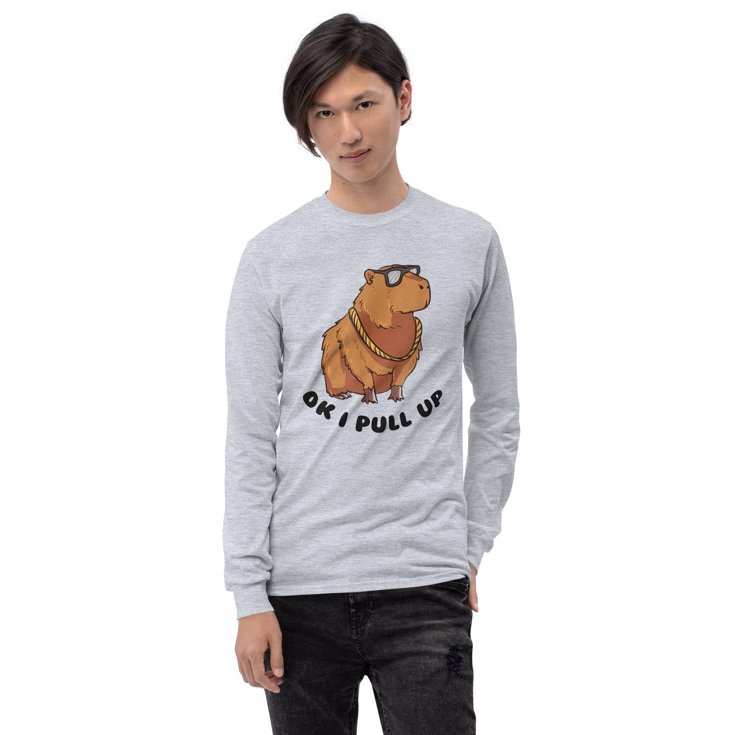 Capybara Long Sleeve T-Shirt Meme - Ash | Shirtposting