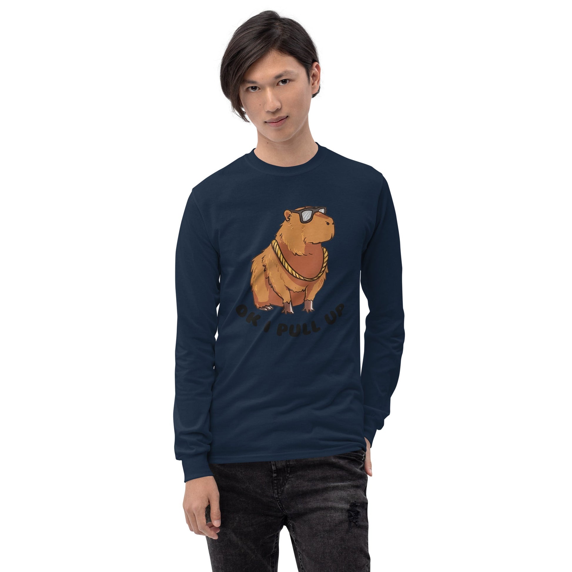 Capybara Long Sleeve T-Shirt Meme - Ash | Shirtposting