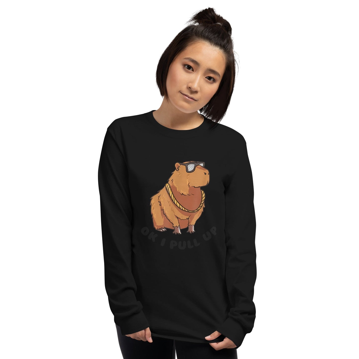 Capybara Long Sleeve T-Shirt Meme - Ash | Shirtposting