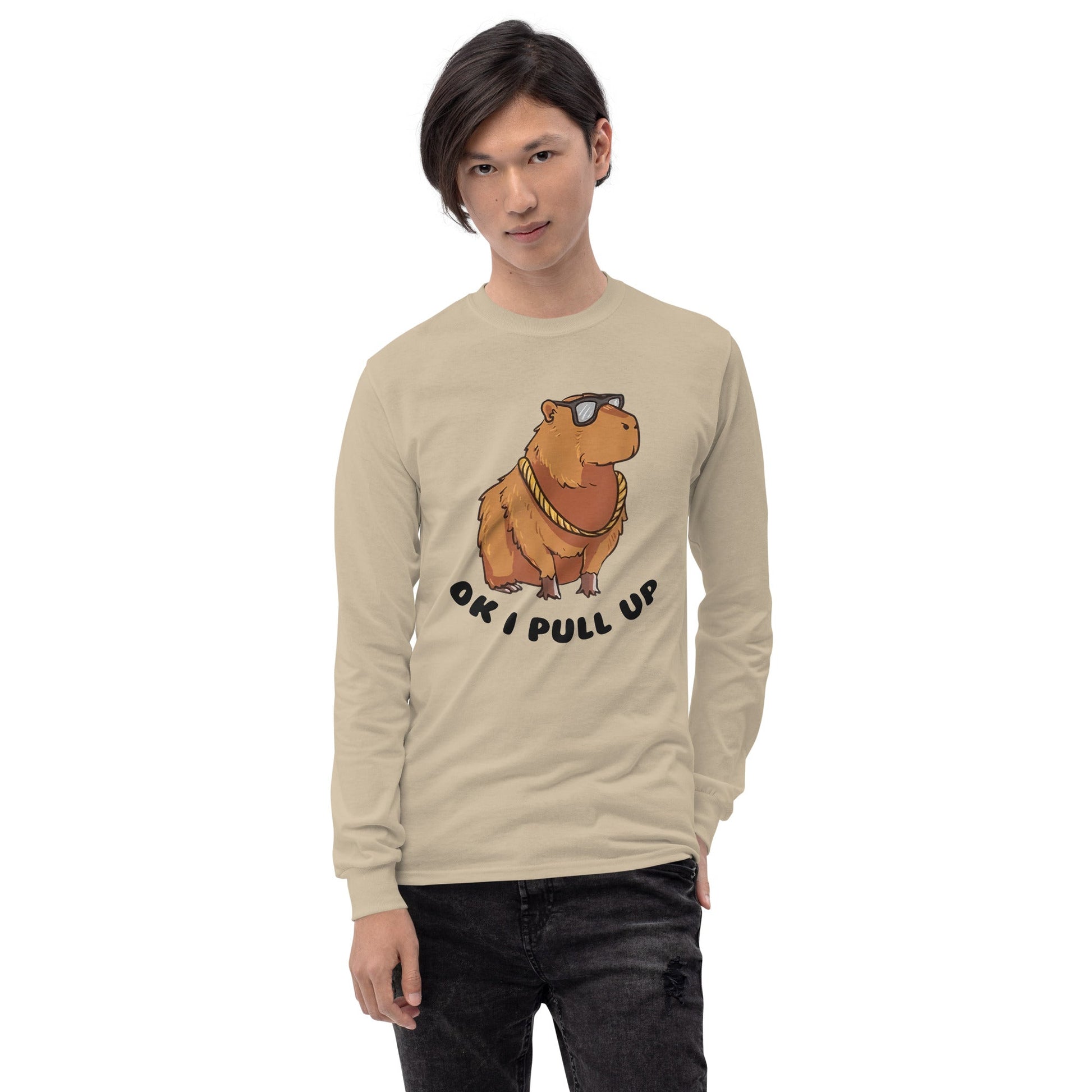Capybara Long Sleeve T-Shirt Meme - Ash | Shirtposting