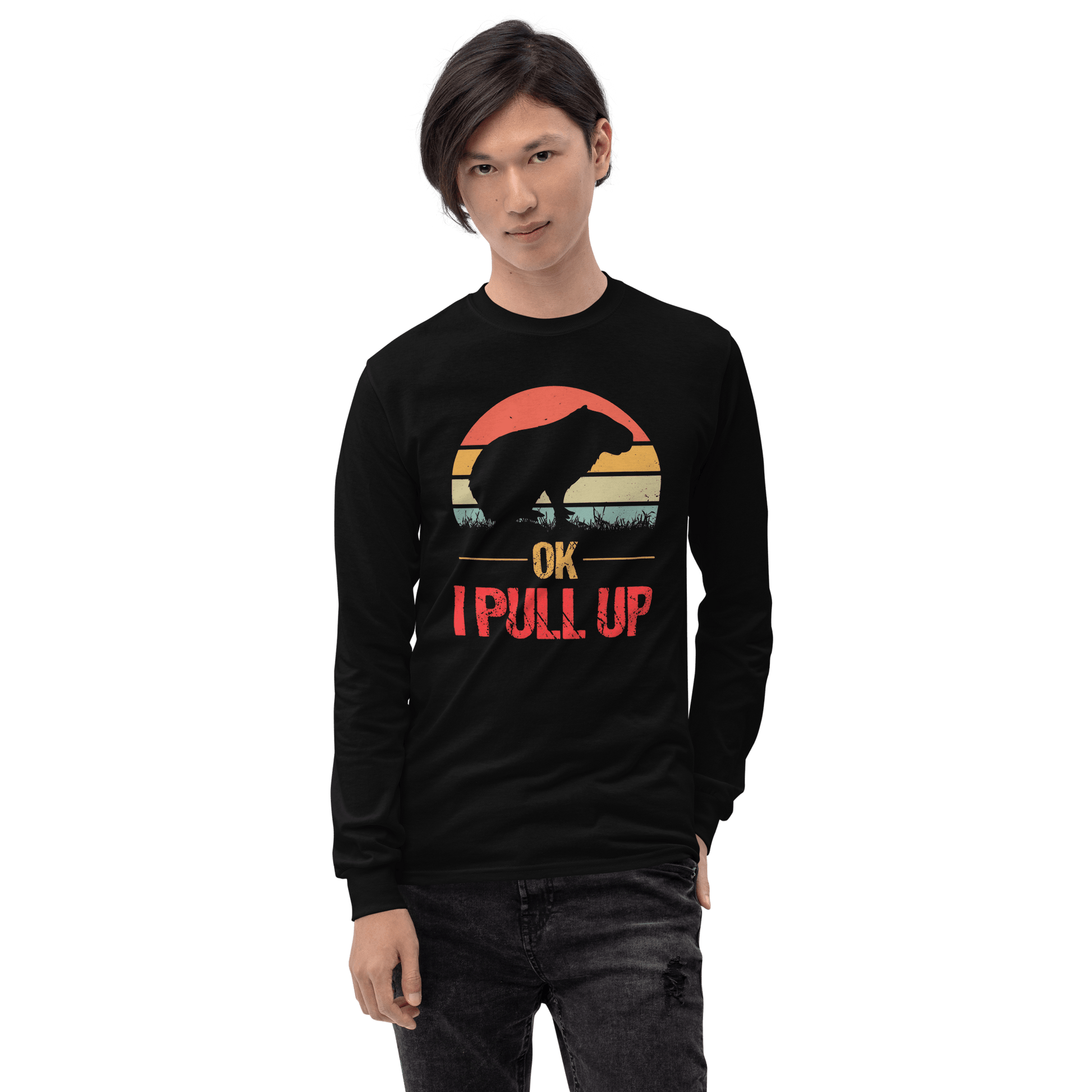 Capybara Long Sleeve T-Shirt Meme - Navy | Shirtposting