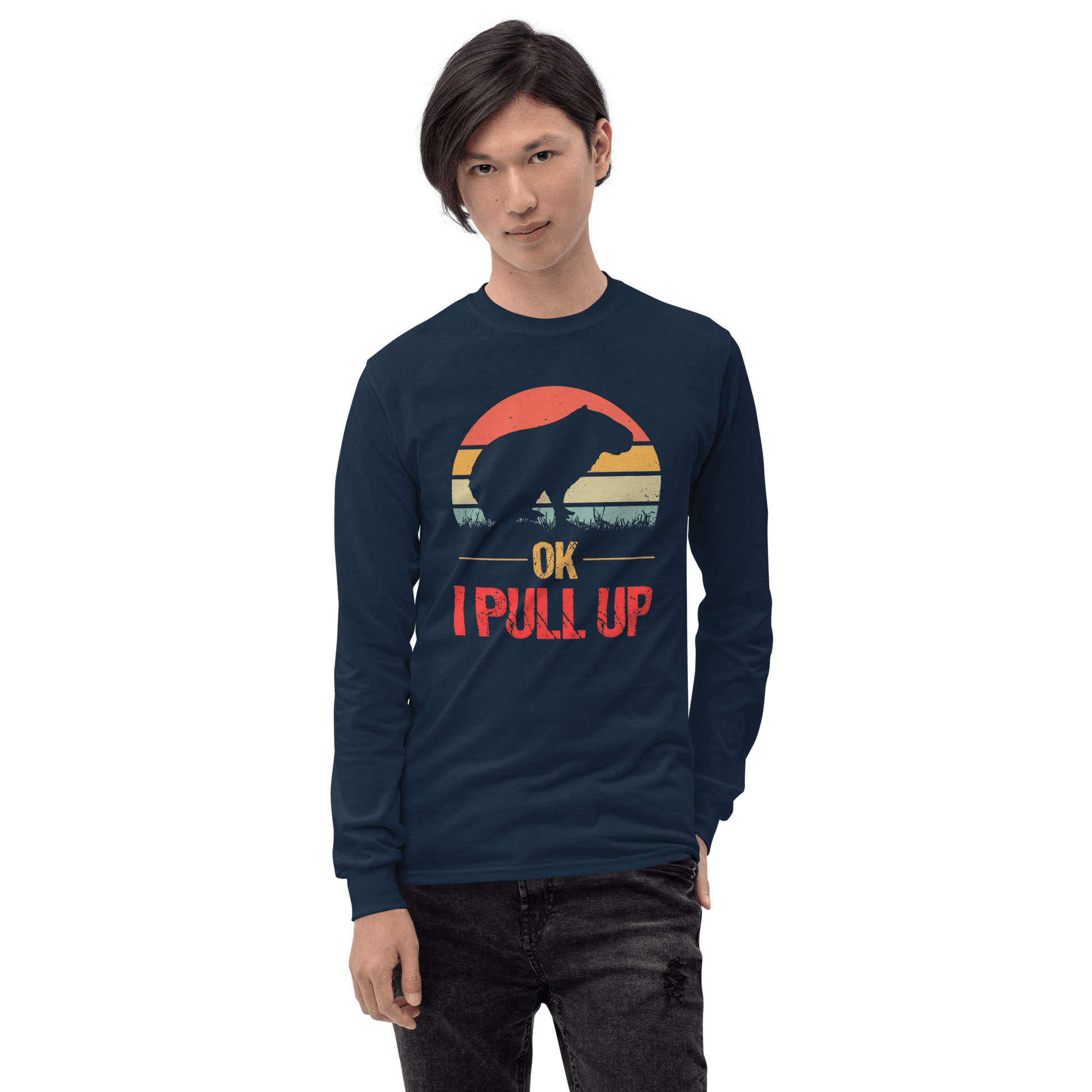 Capybara Long Sleeve T-Shirt Meme - Navy | Shirtposting