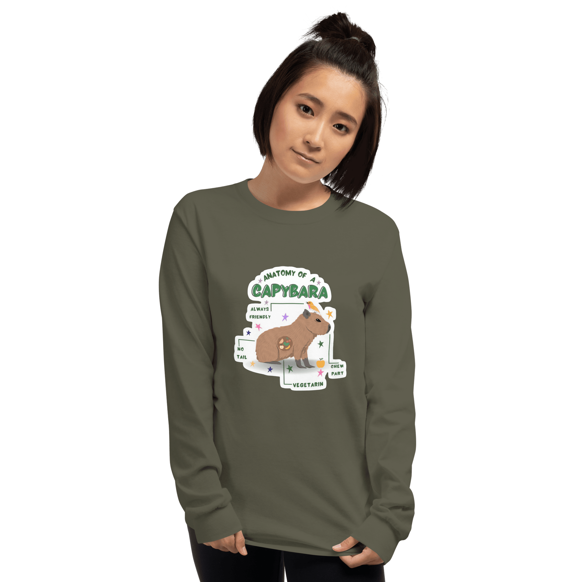 Capybara Long Sleeve T-Shirt Meme - Sport Grey | Shirtposting