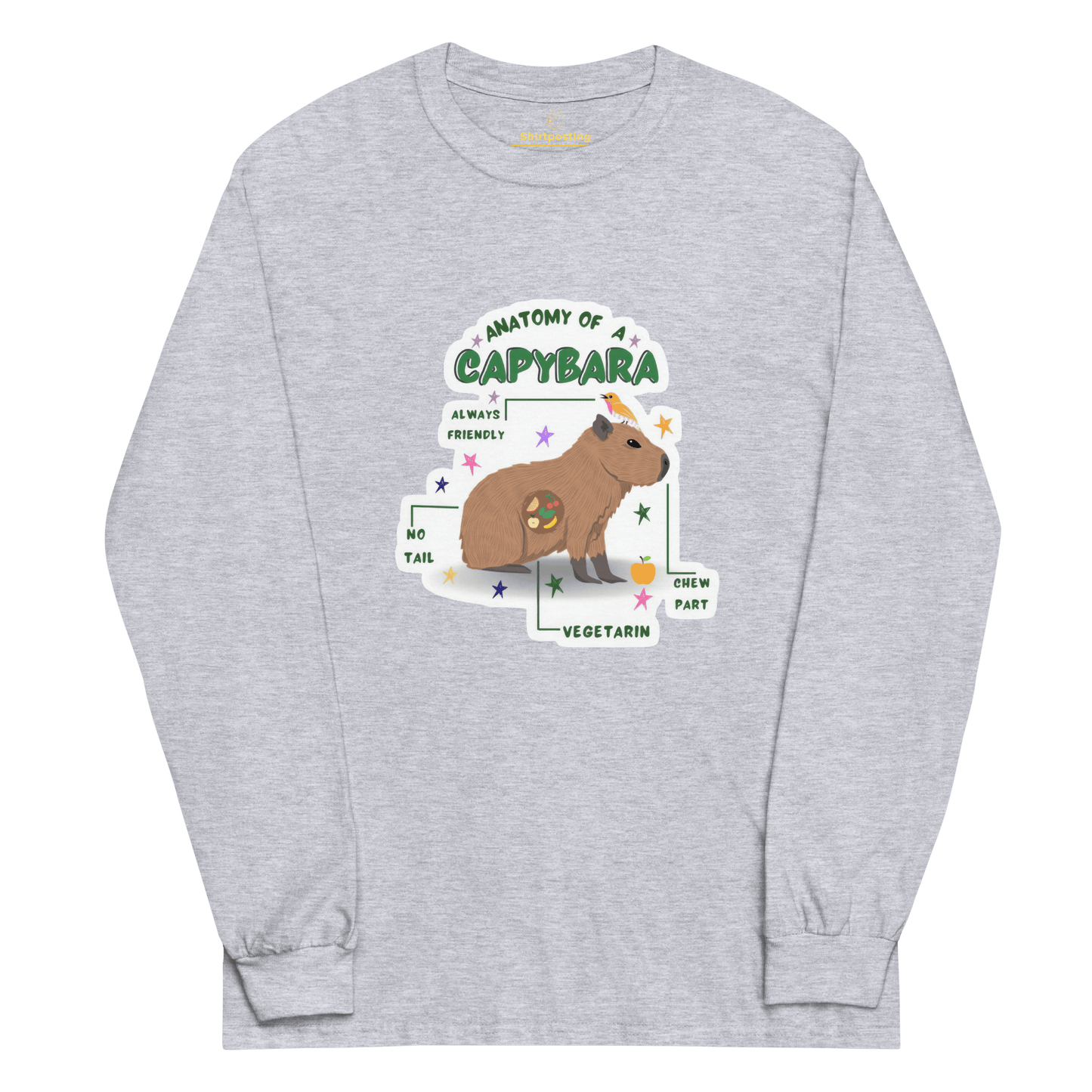 Capybara Long Sleeve T-Shirt Meme - Sport Grey | Shirtposting