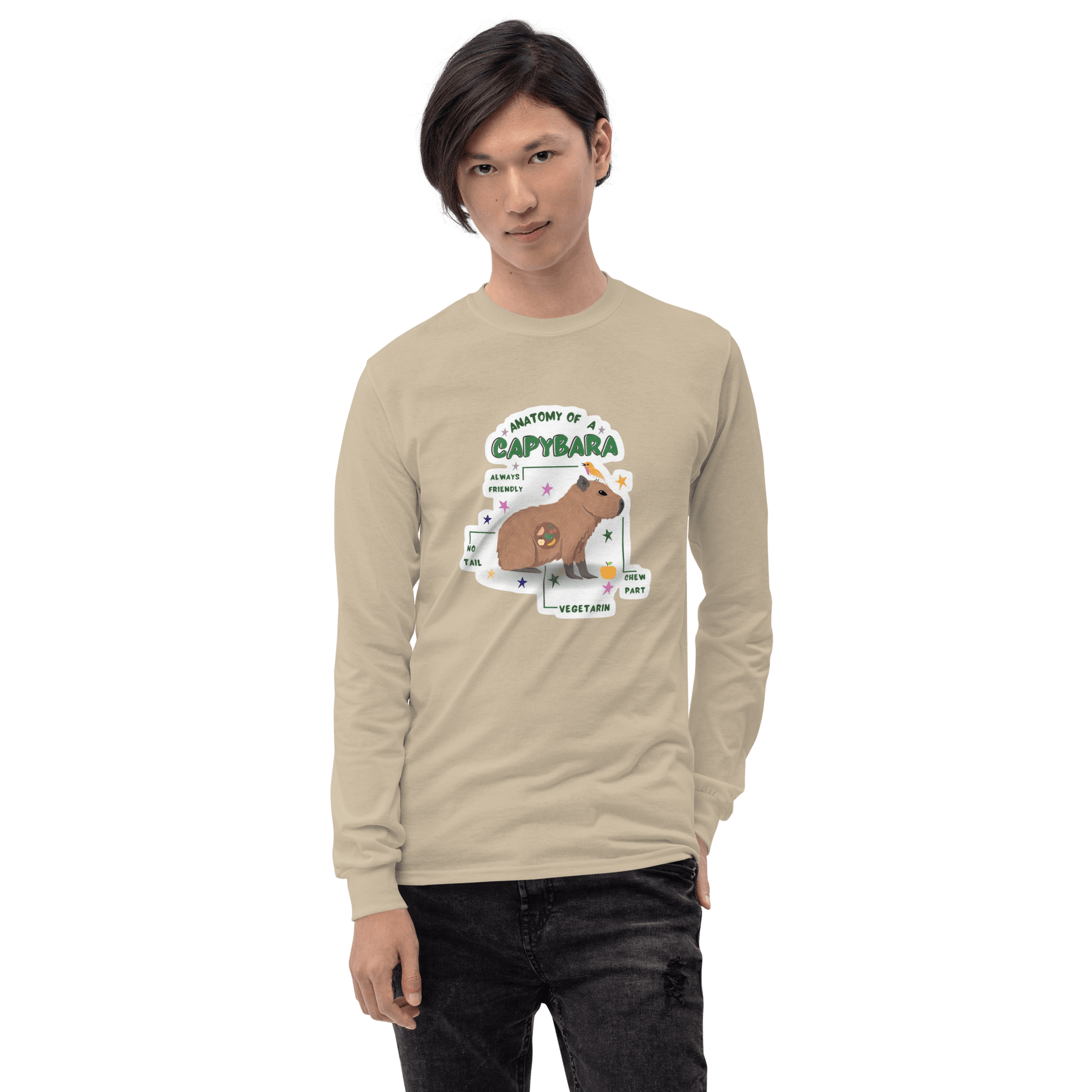 Capybara Long Sleeve T-Shirt Meme - Sport Grey | Shirtposting