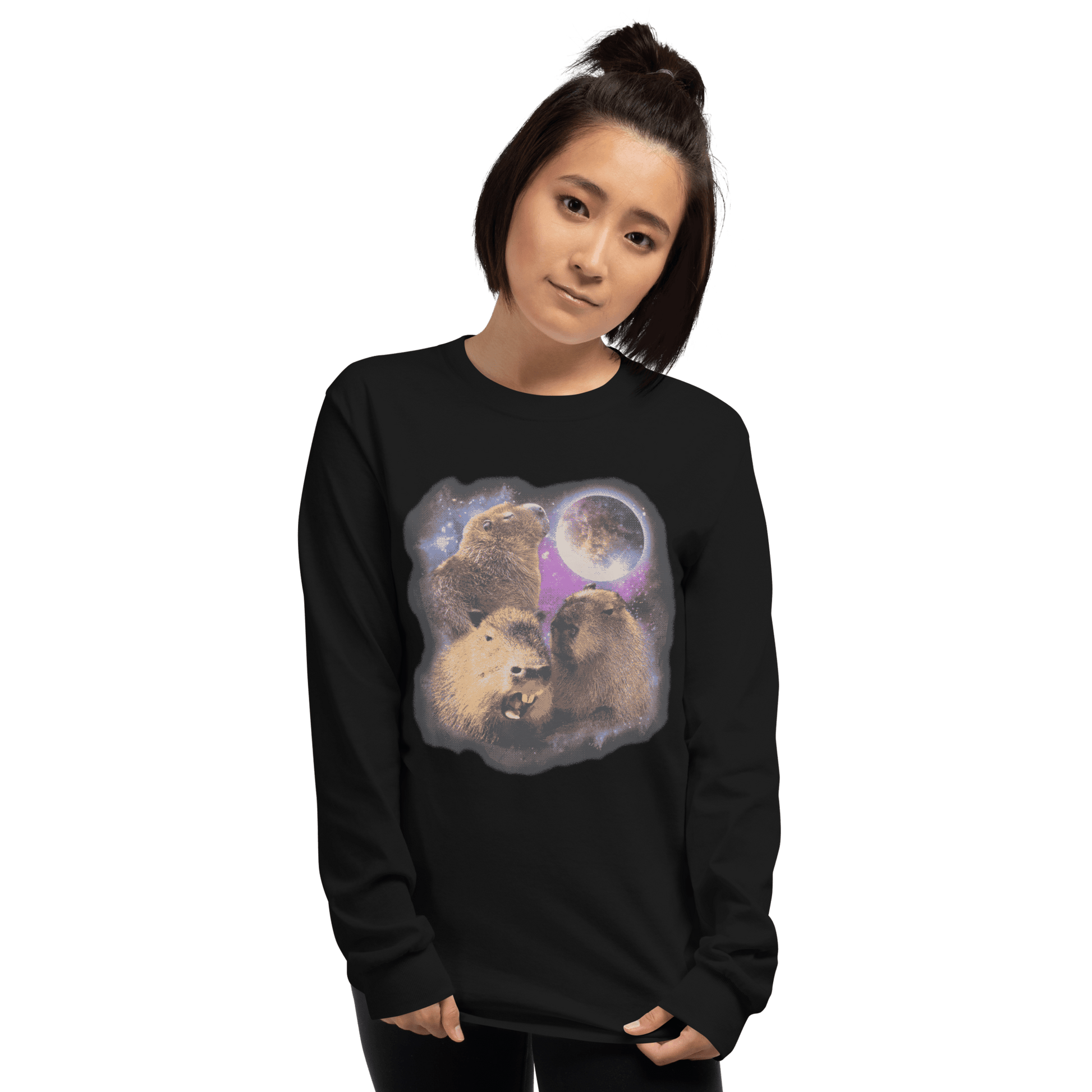 Capybara Long Sleeve T-Shirt Meme - Sport Grey | Shirtposting
