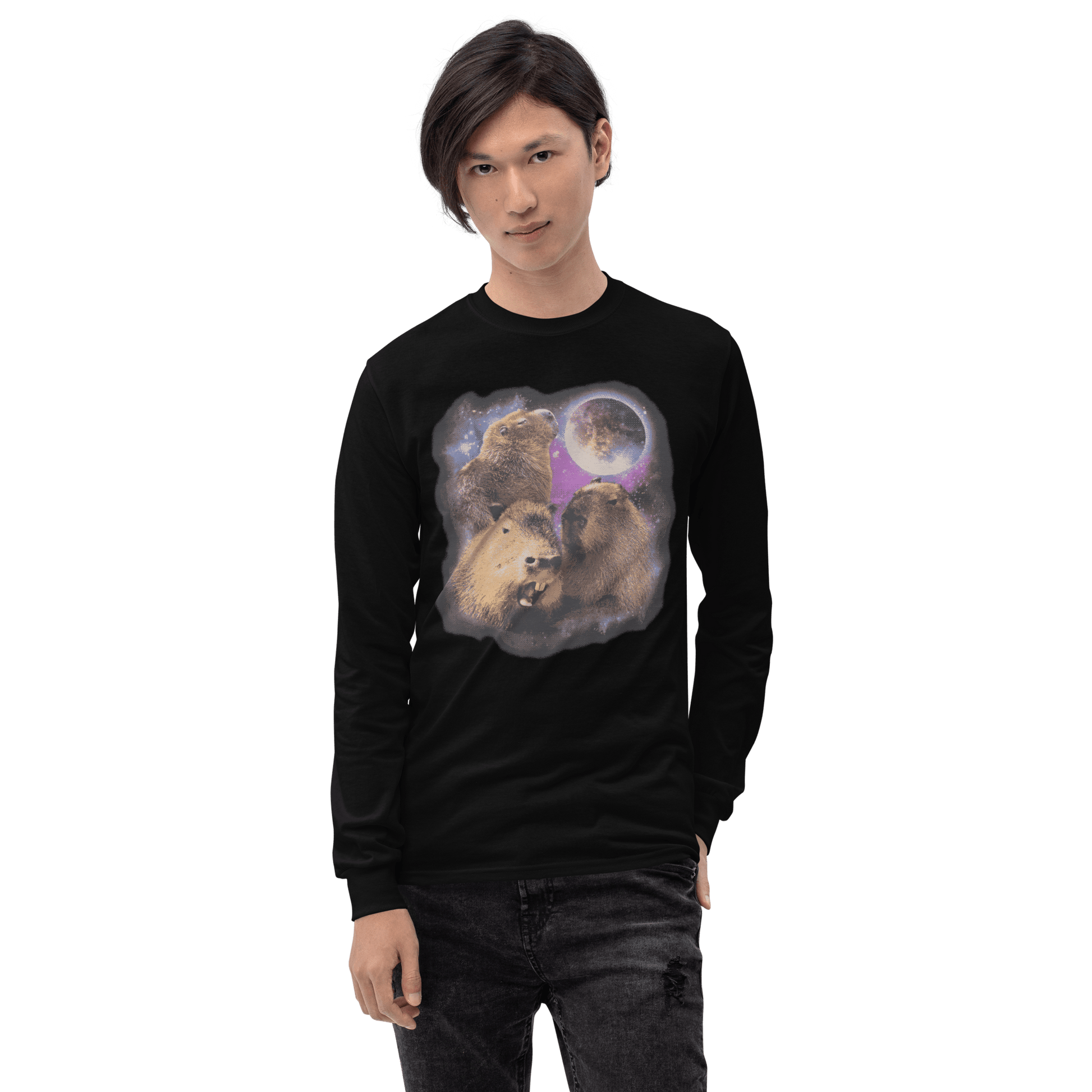 Capybara Long Sleeve T-Shirt Meme - Sport Grey | Shirtposting