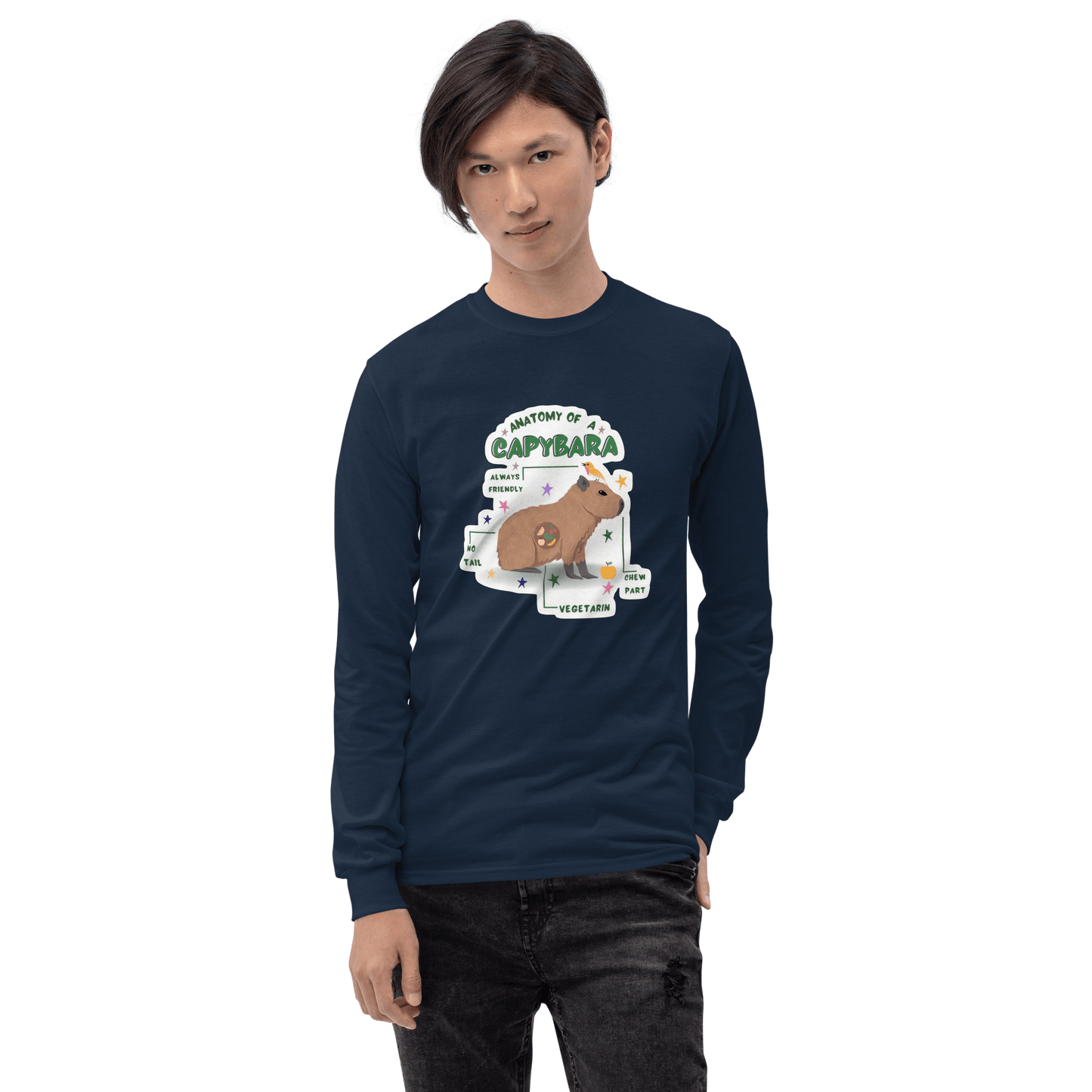 Capybara Long Sleeve T-Shirt Meme - Sport Grey | Shirtposting