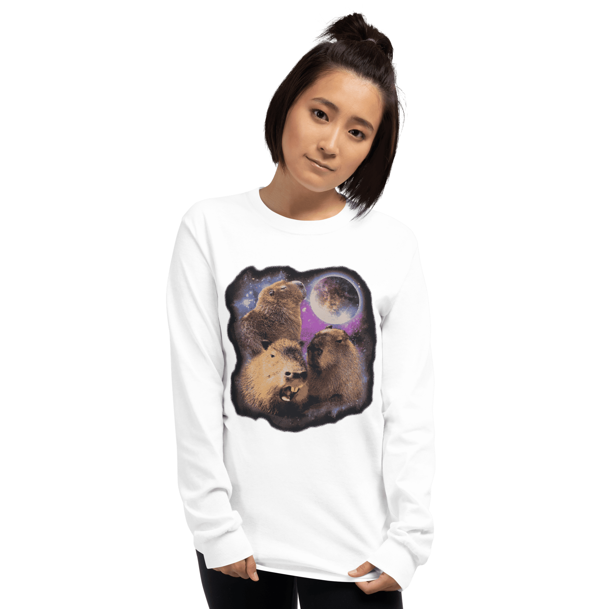 Capybara Long Sleeve T-Shirt Meme - Sport Grey | Shirtposting