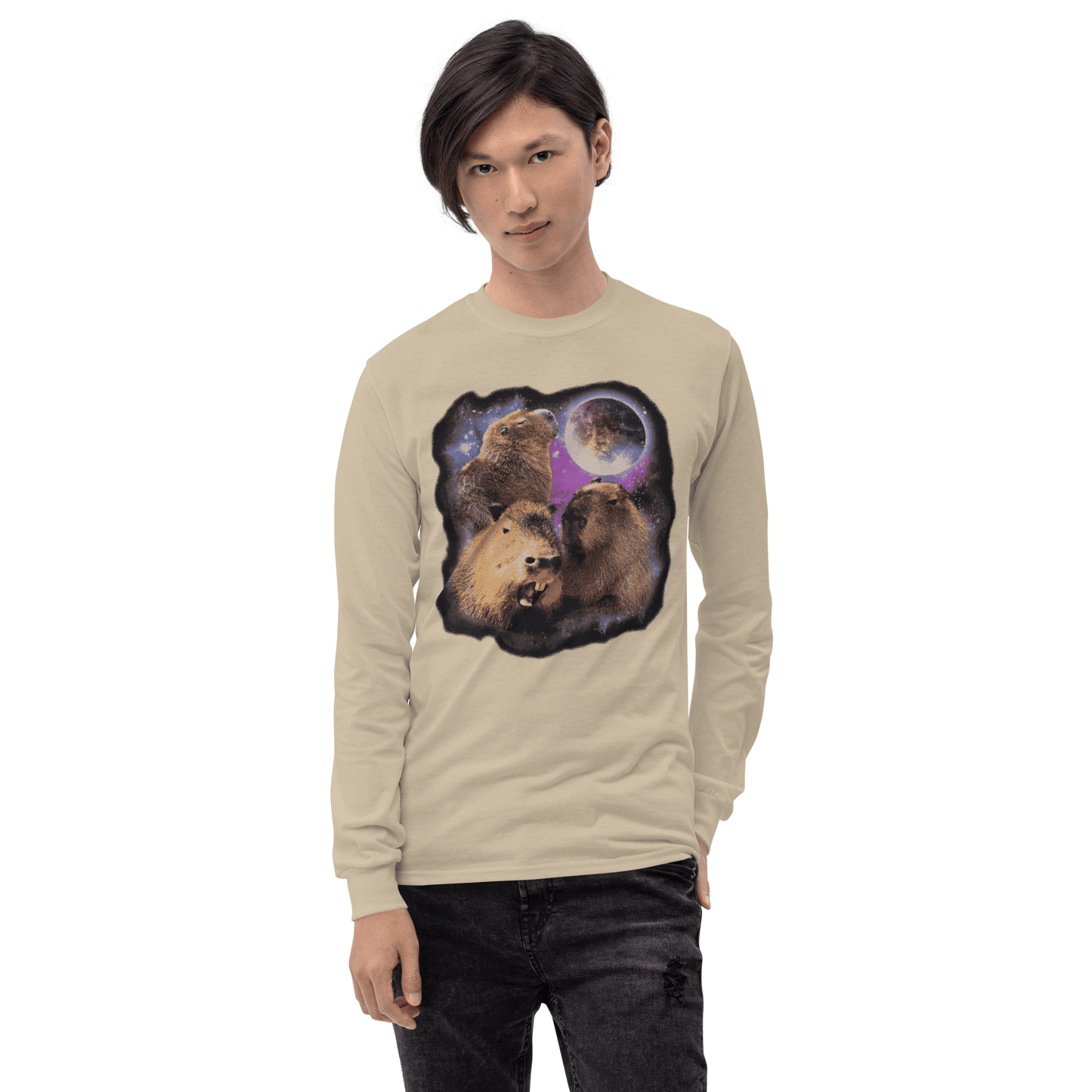 Capybara Long Sleeve T-Shirt Meme - Sport Grey | Shirtposting
