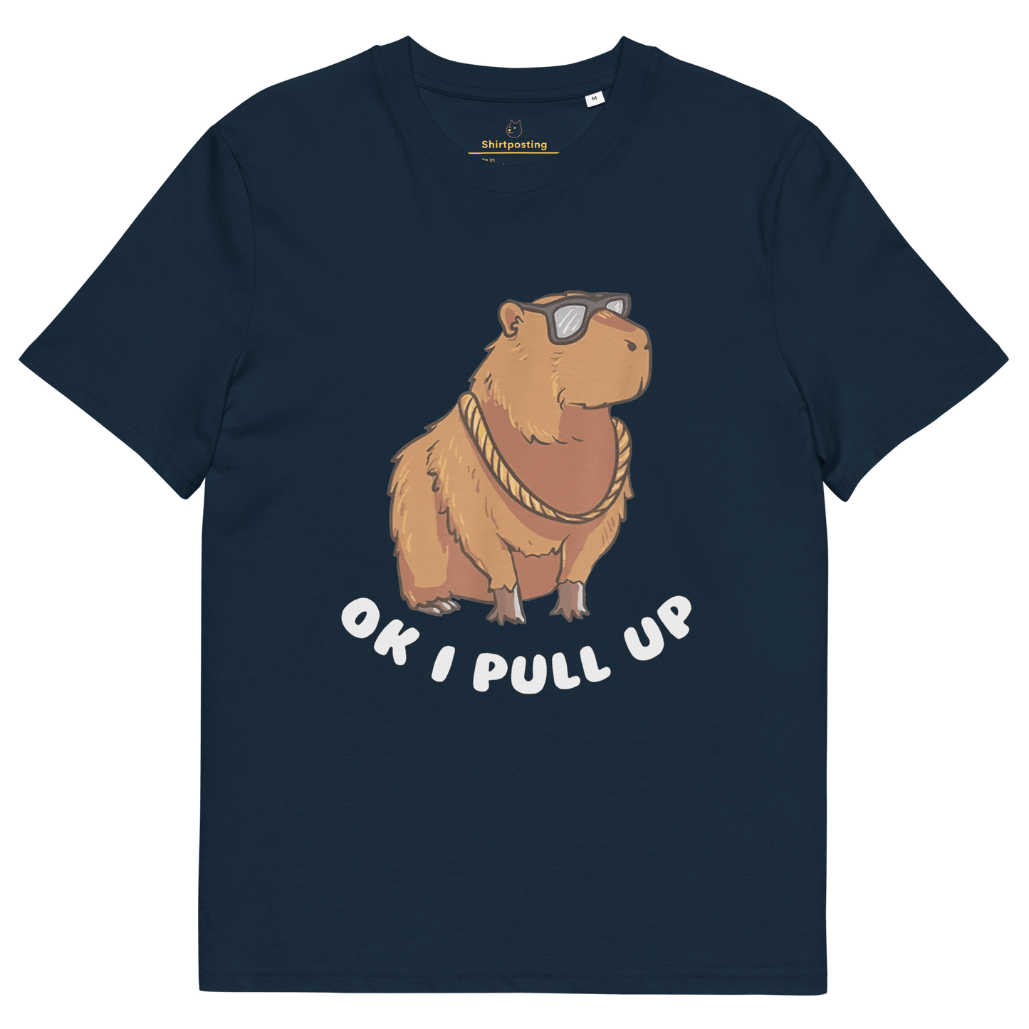 Capybara Premium Organic T-Shirt Meme - French Navy | Shirtposting