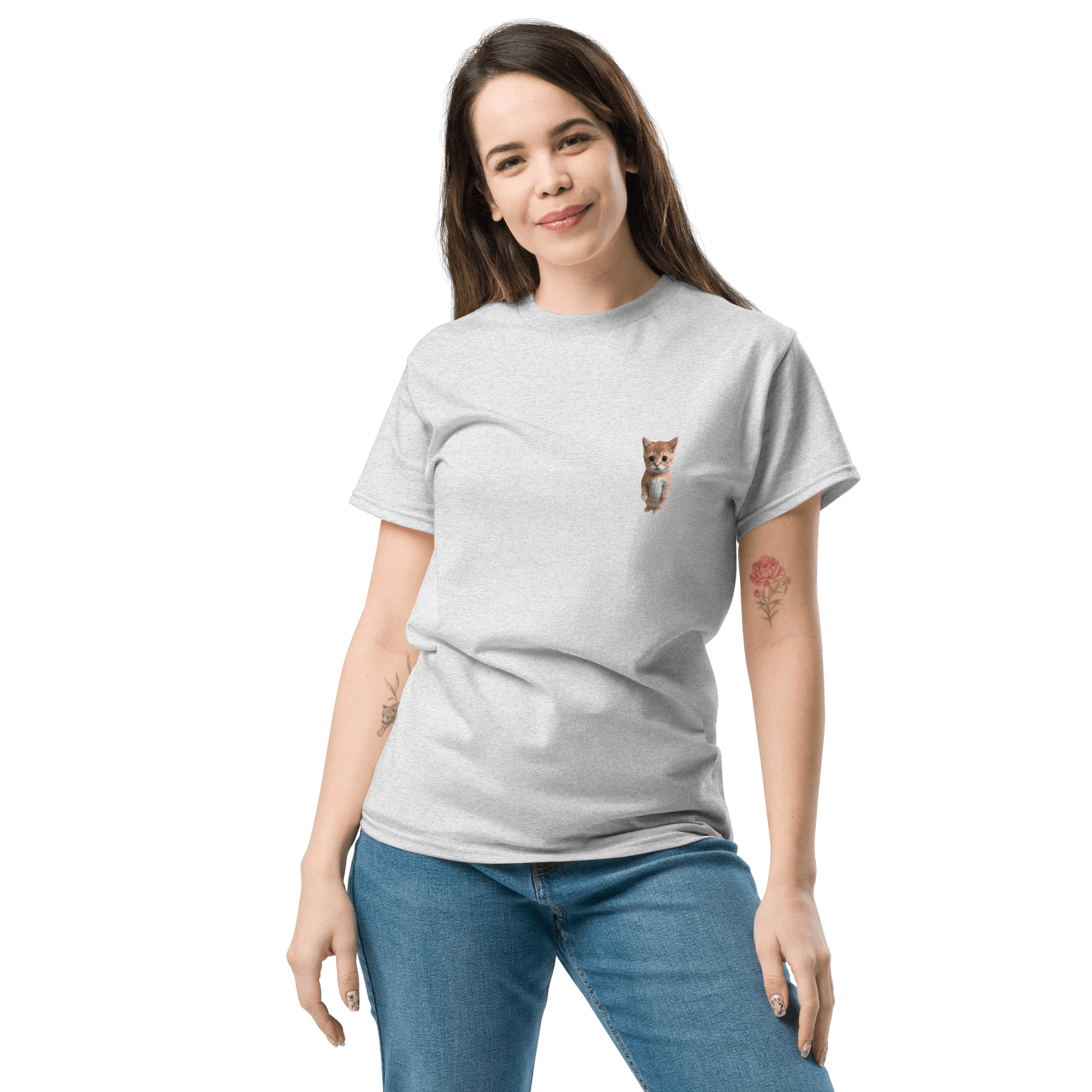 Cat Classic T-Shirt Meme - Ash | Shirtposting