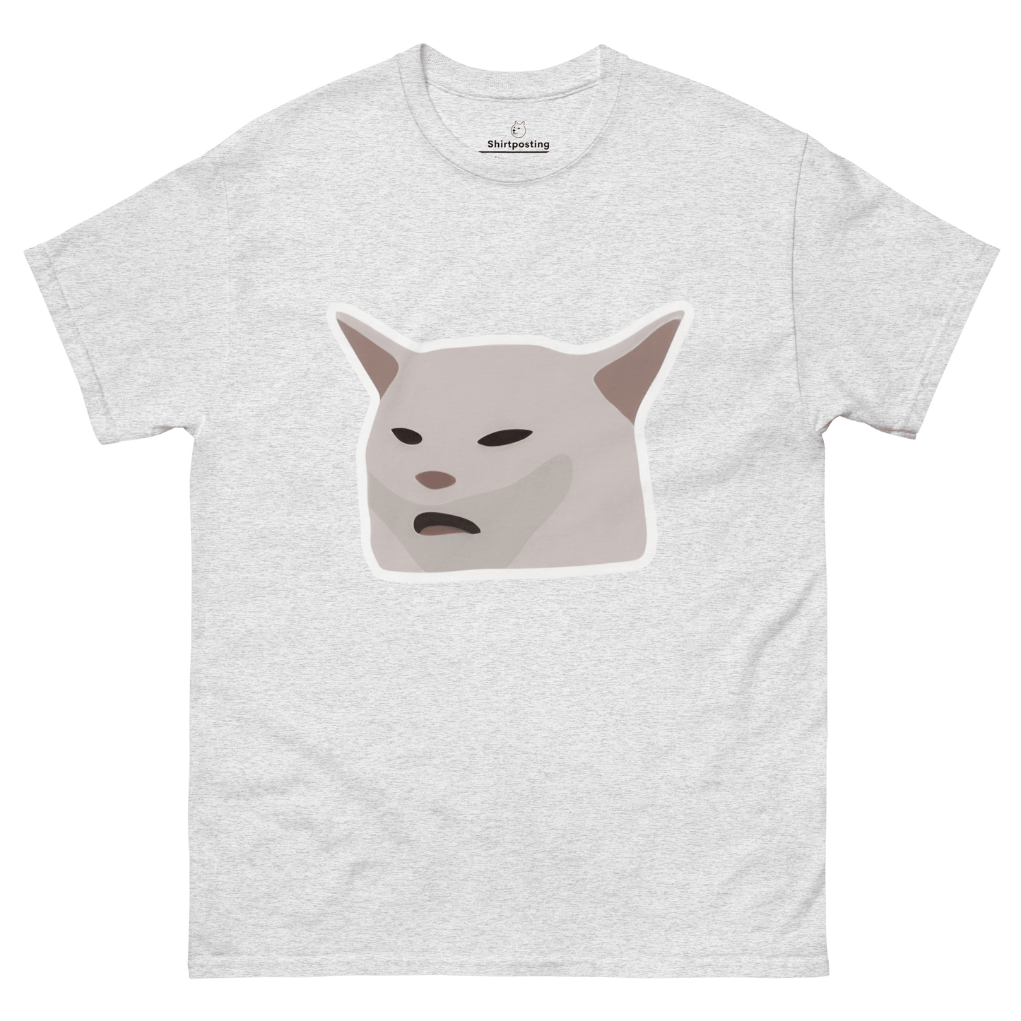 Cat Classic T-Shirt Meme - Ash | Shirtposting