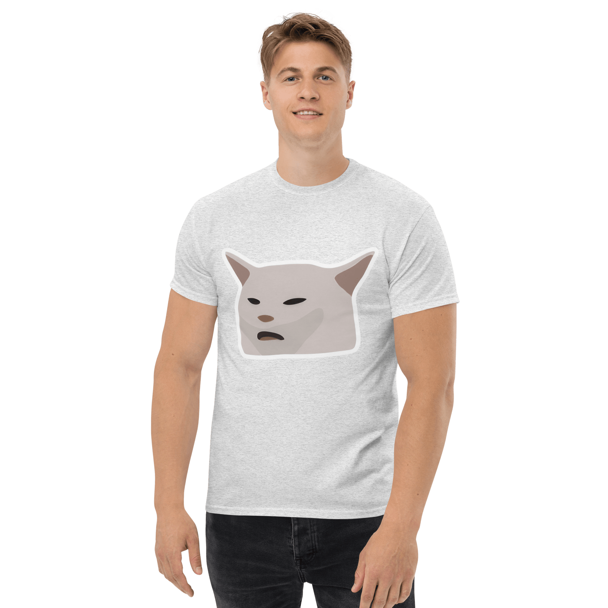 Cat Classic T-Shirt Meme - Ash | Shirtposting