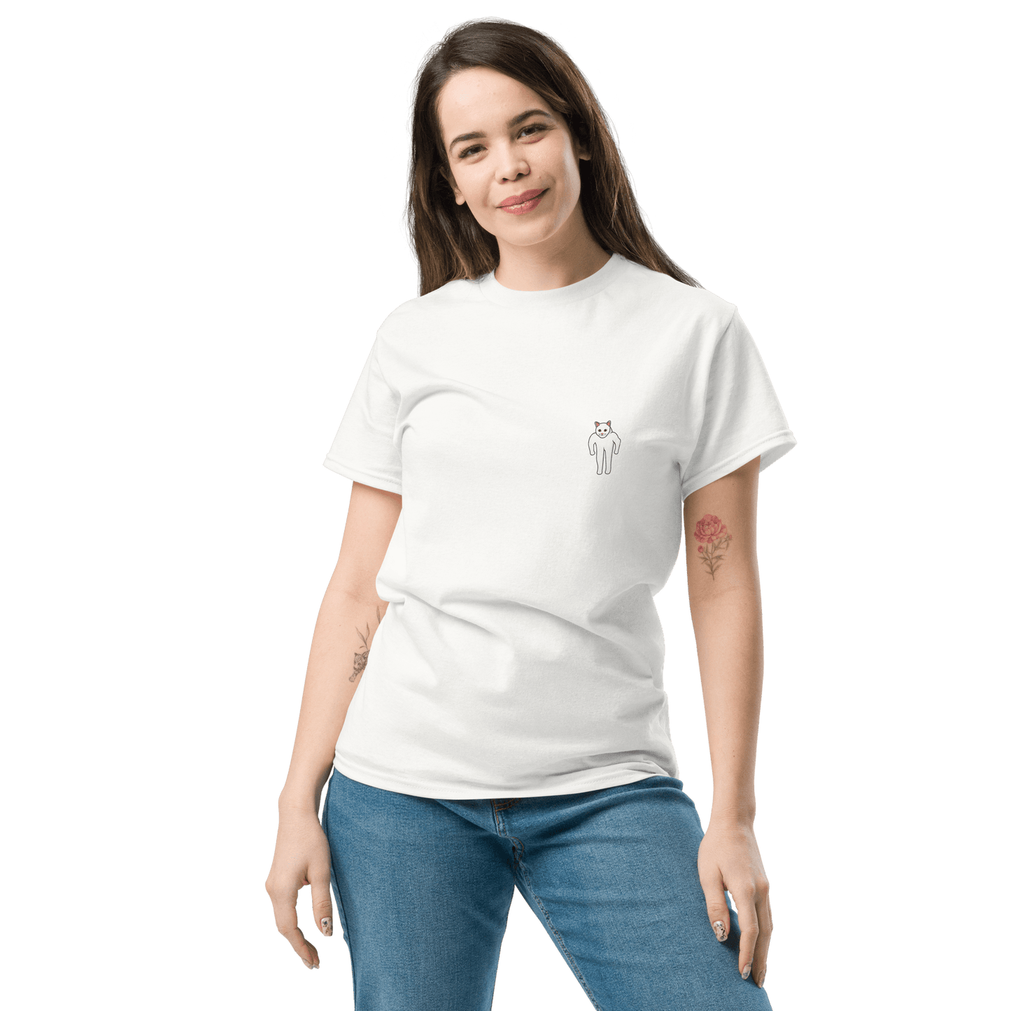 Cat Classic T-Shirt Meme - Ash | Shirtposting
