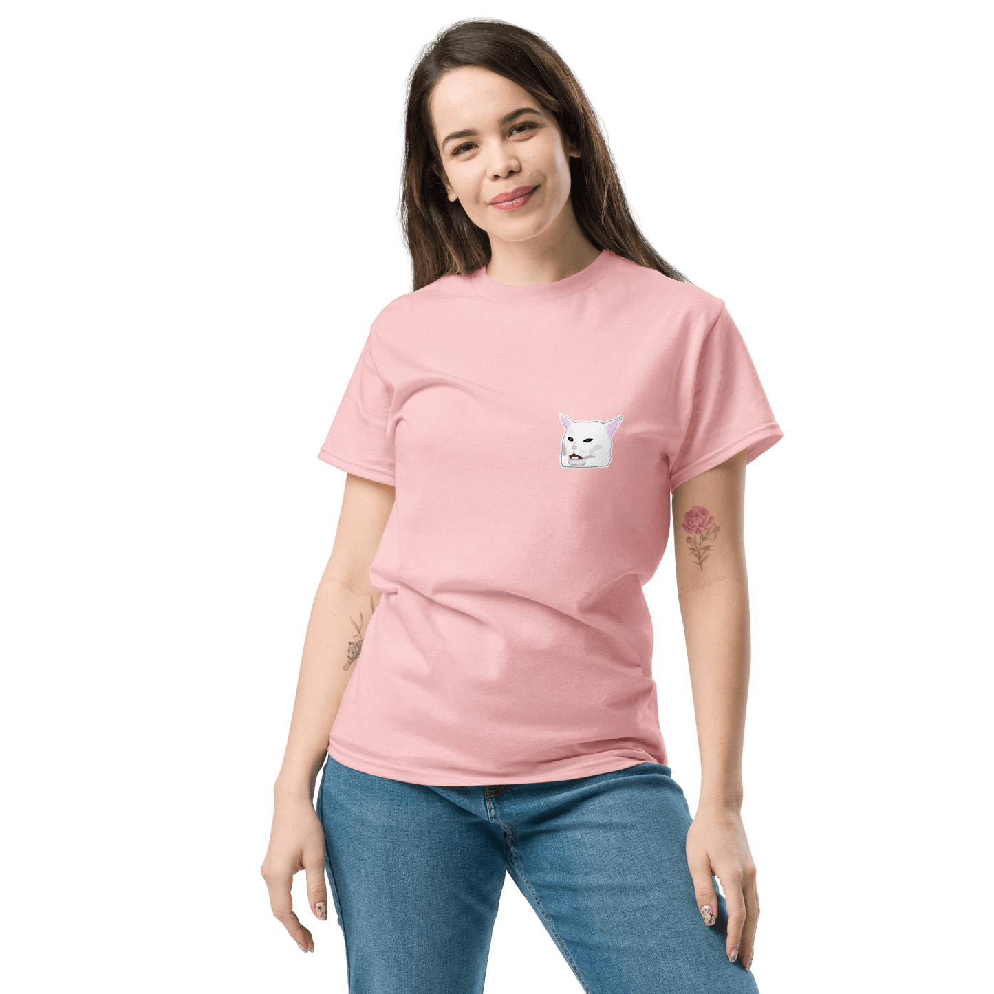Cat Classic T-Shirt Meme - Ash | Shirtposting