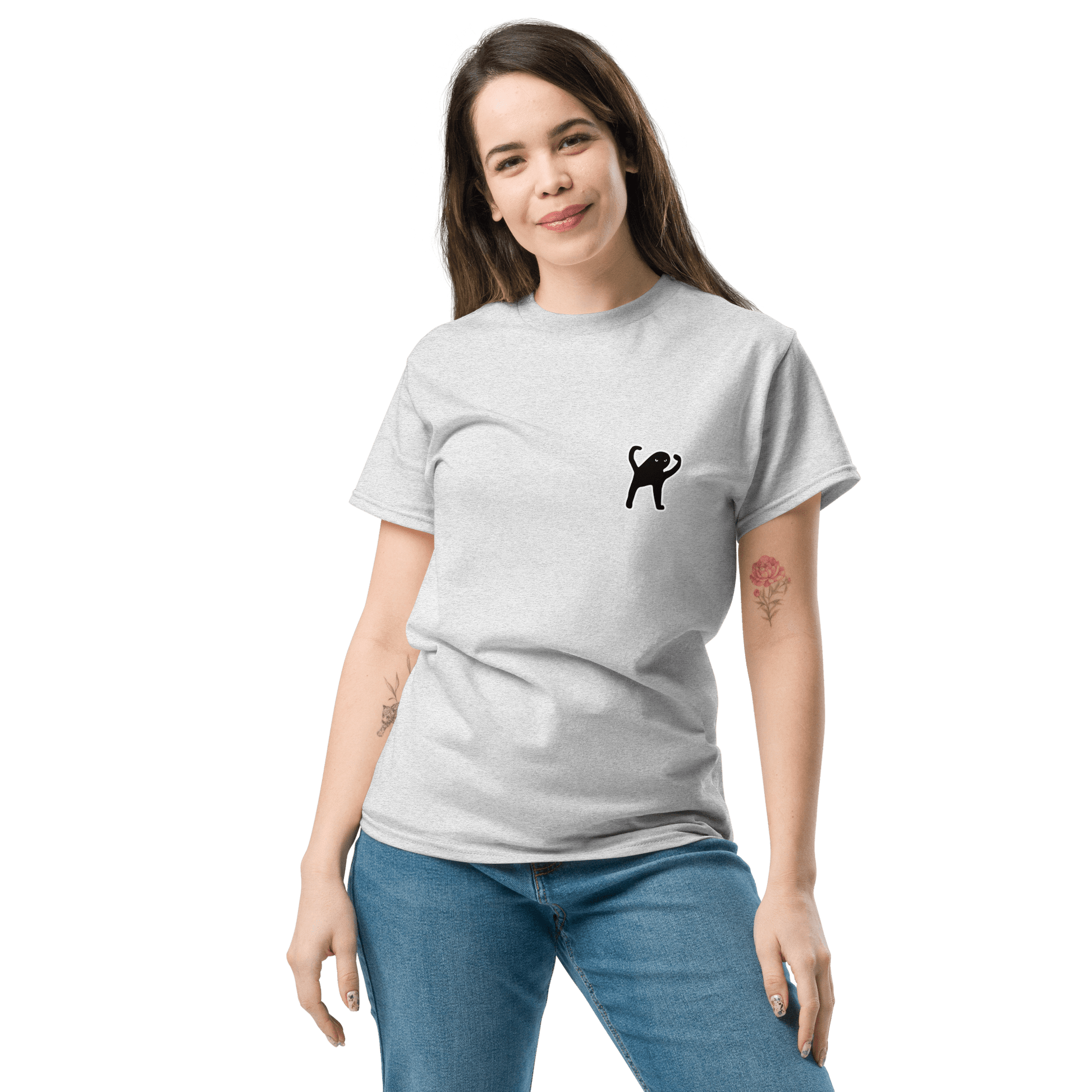 Cat Classic T-Shirt Meme - Ash | Shirtposting