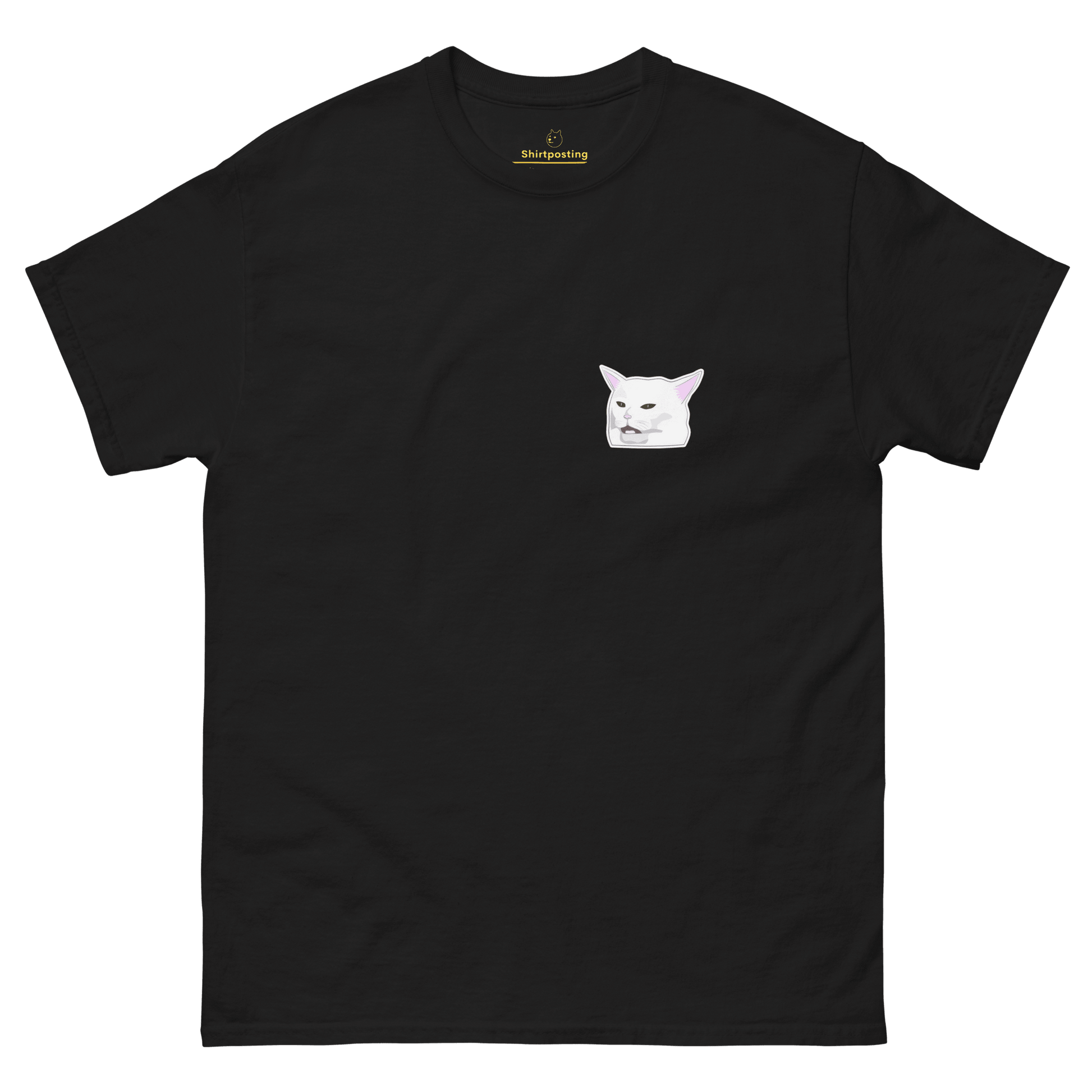 Cat Classic T-Shirt Meme - Black | Shirtposting