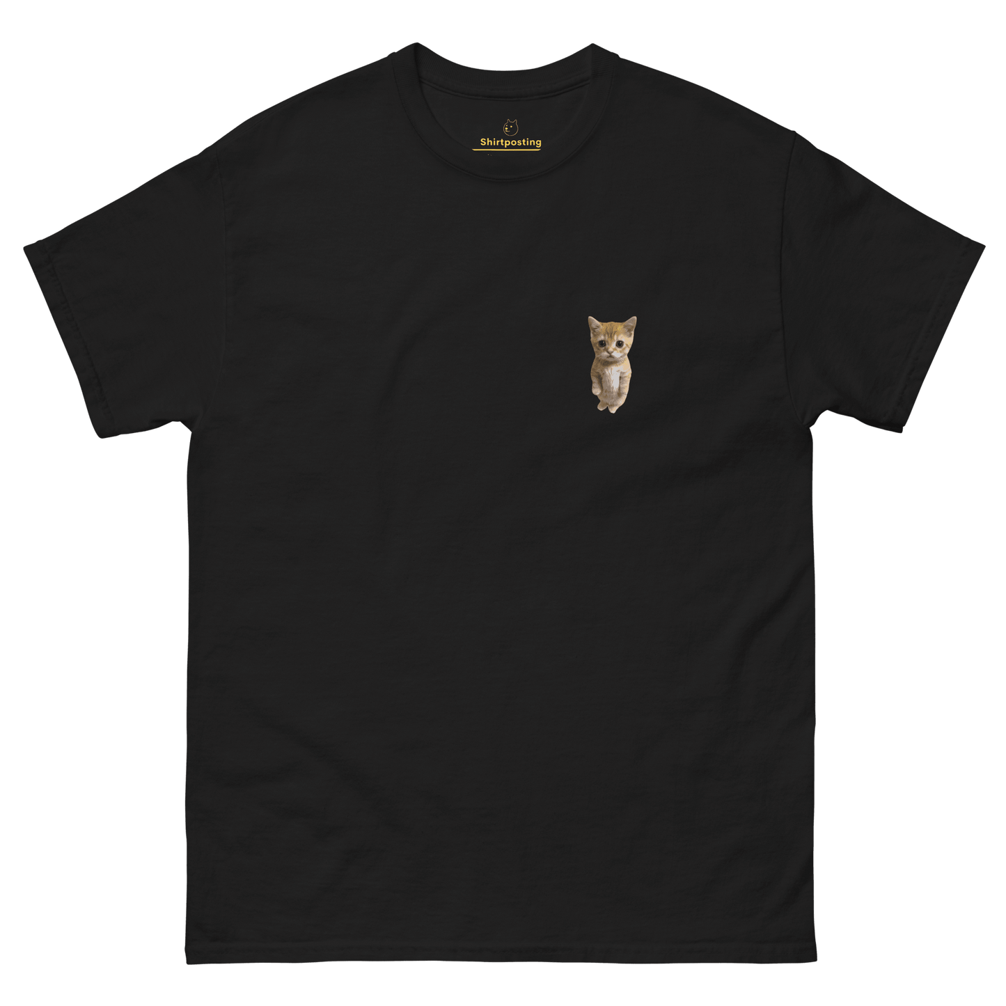 Cat Classic T-Shirt Meme - Black | Shirtposting