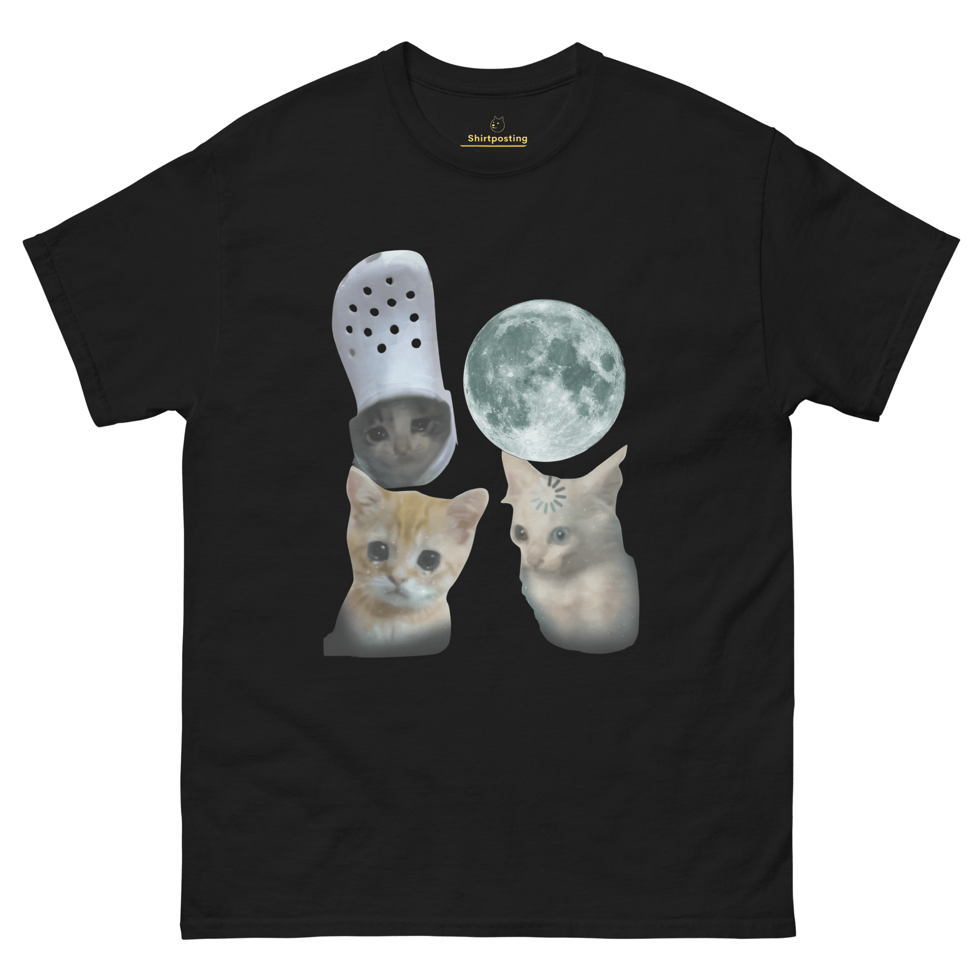 Cat Classic T-Shirt Meme - Black | Shirtposting