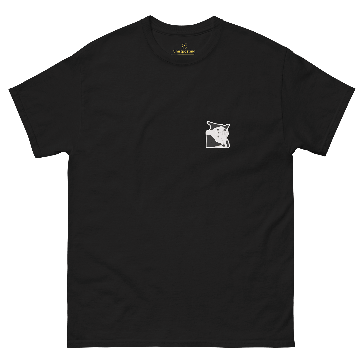 Cat Classic T-Shirt Meme - Black | Shirtposting